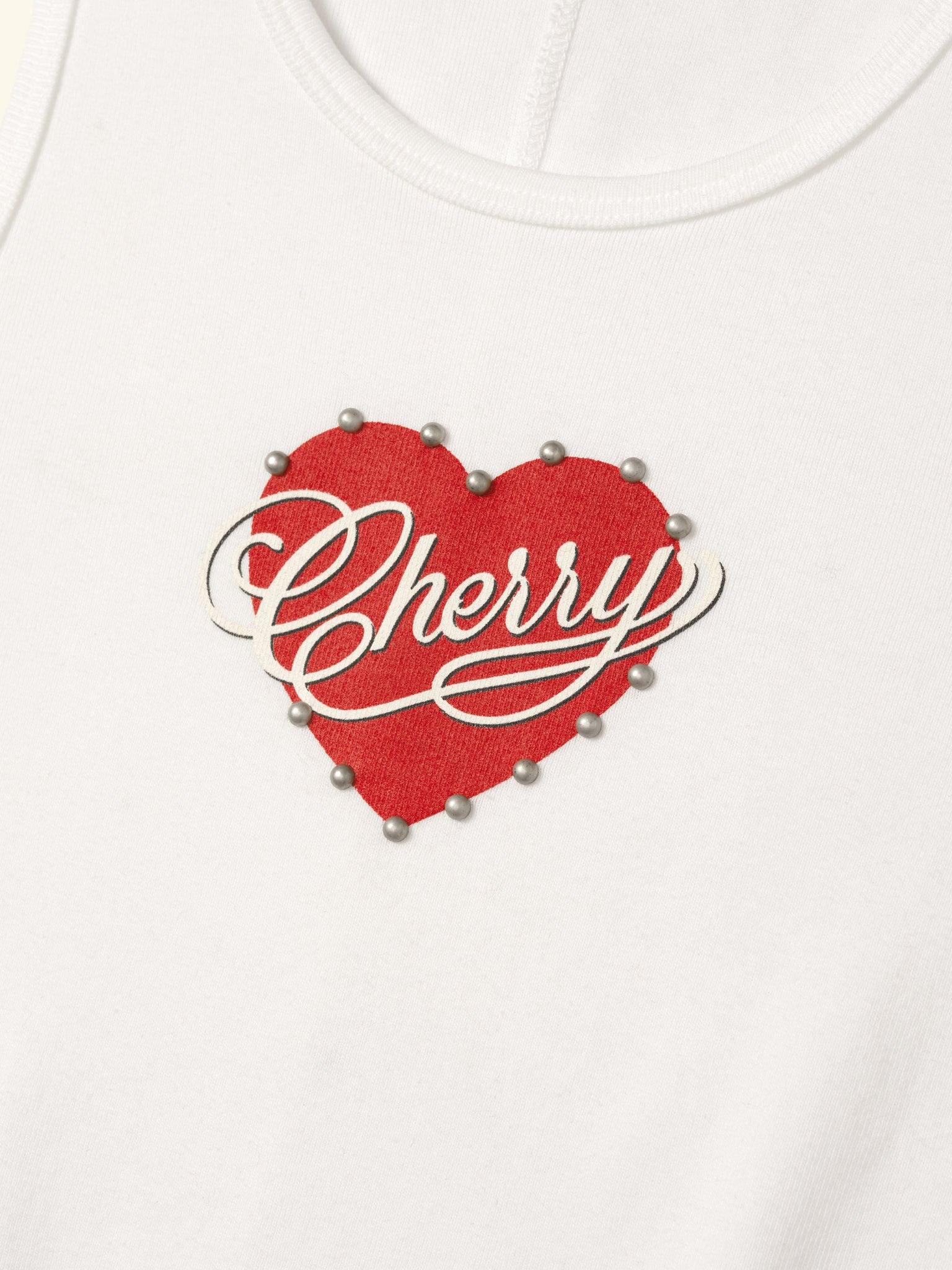 Women's Studded Valentine's Tank Top (Vintage White)