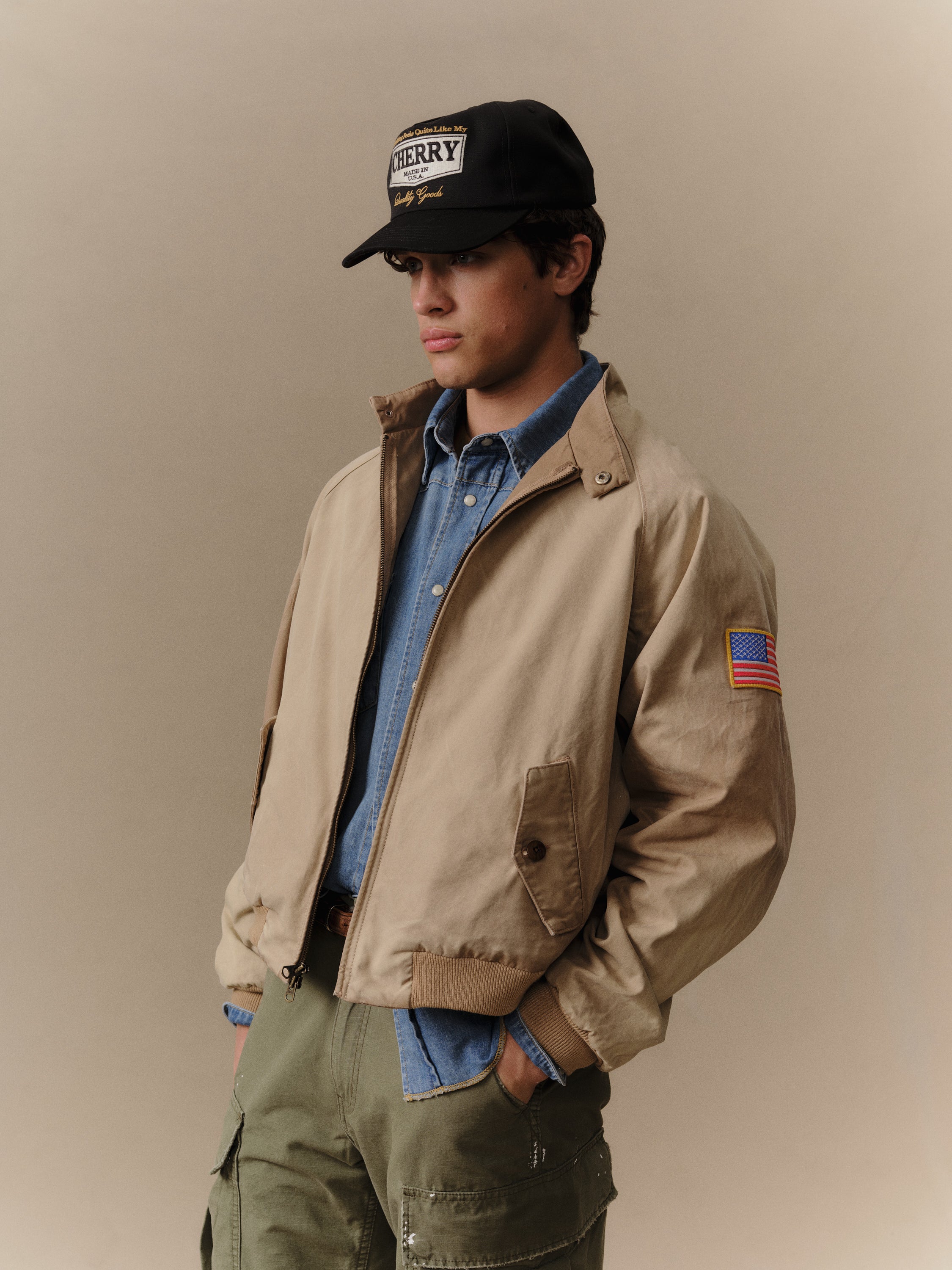 Sun Faded Championship Jacket (Tan)