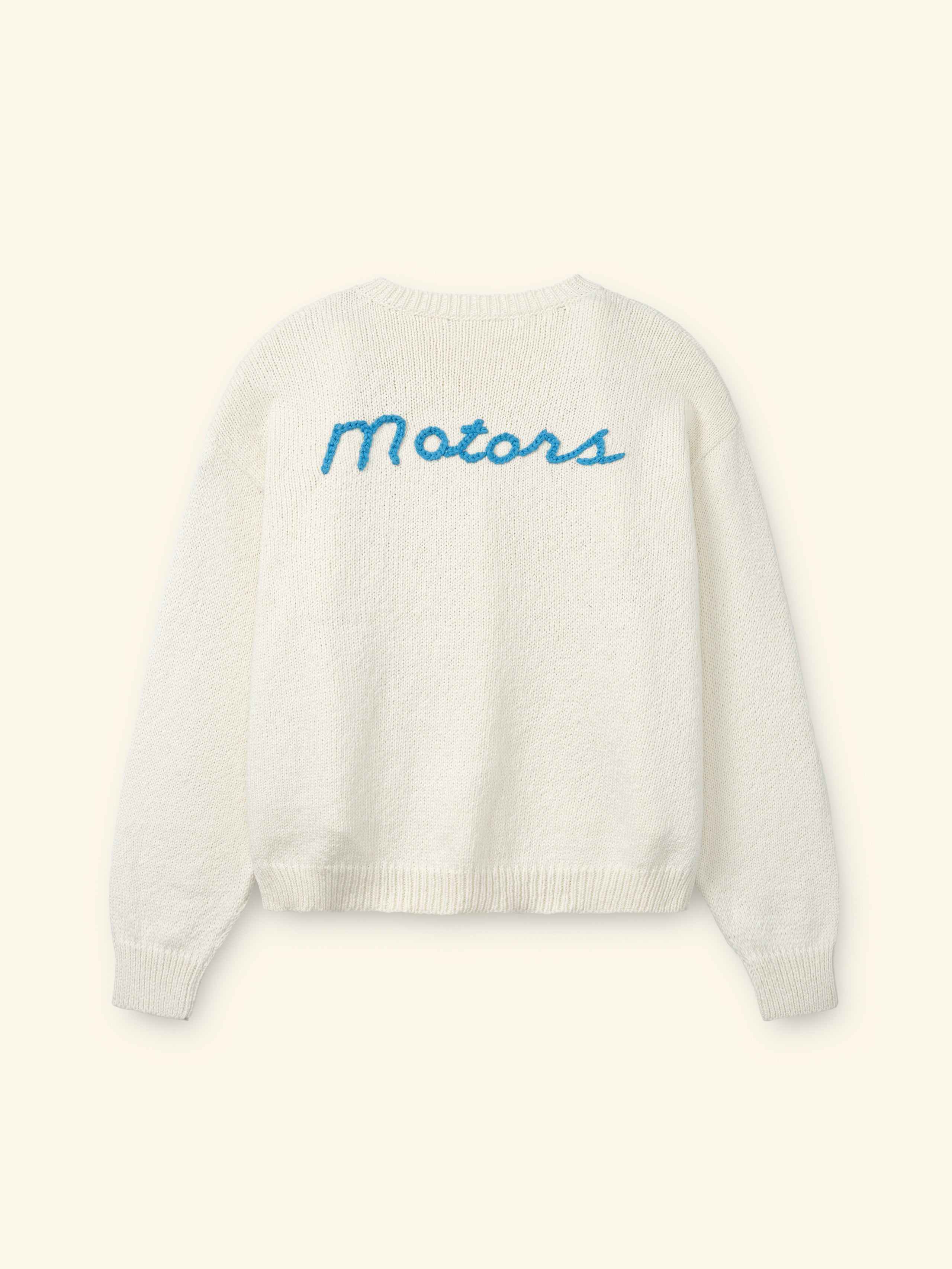 Motors Knit V Neck (Cream)