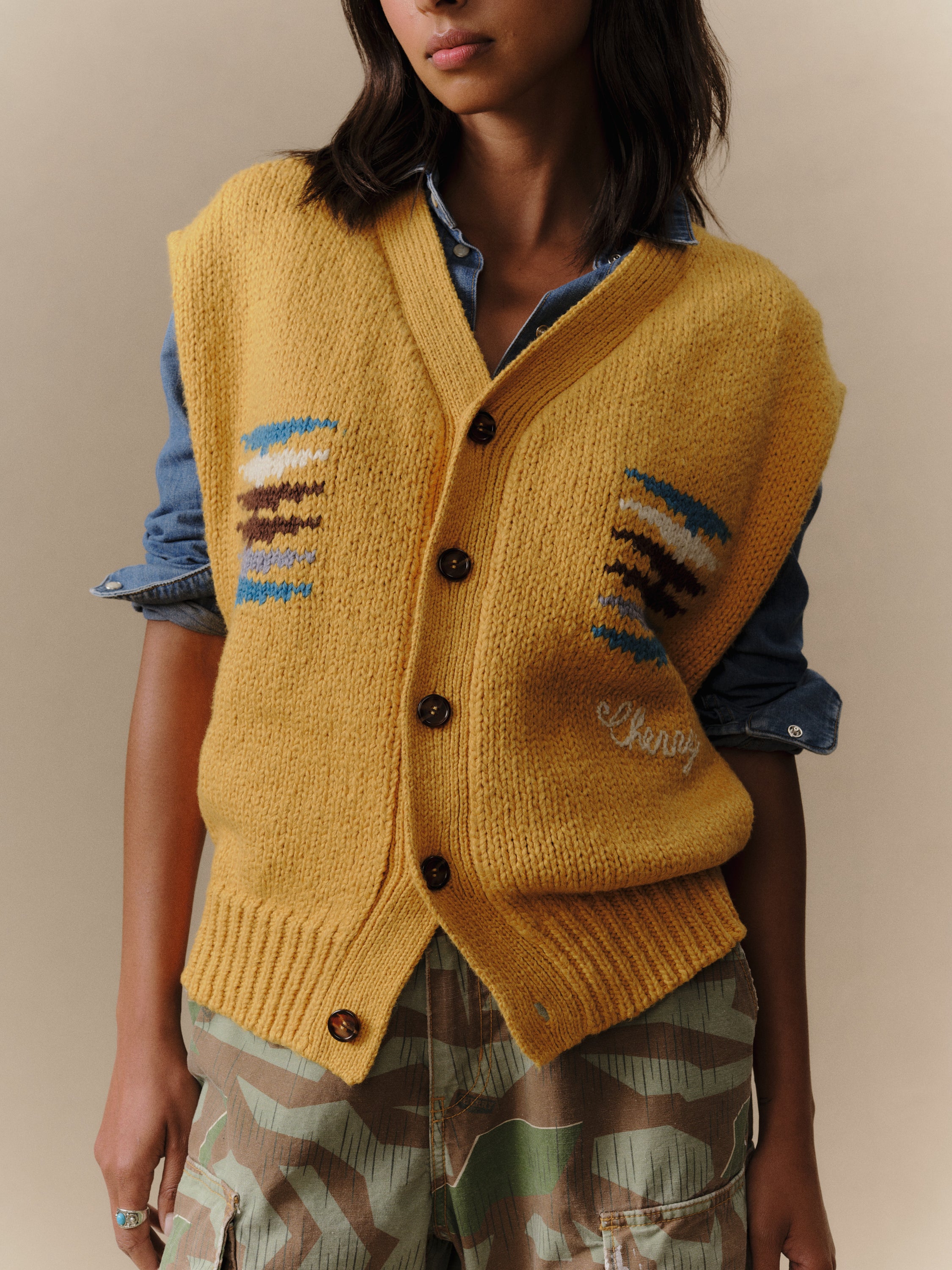 Frontier Knit Vest (Sun Yellow) – CHERRY LA