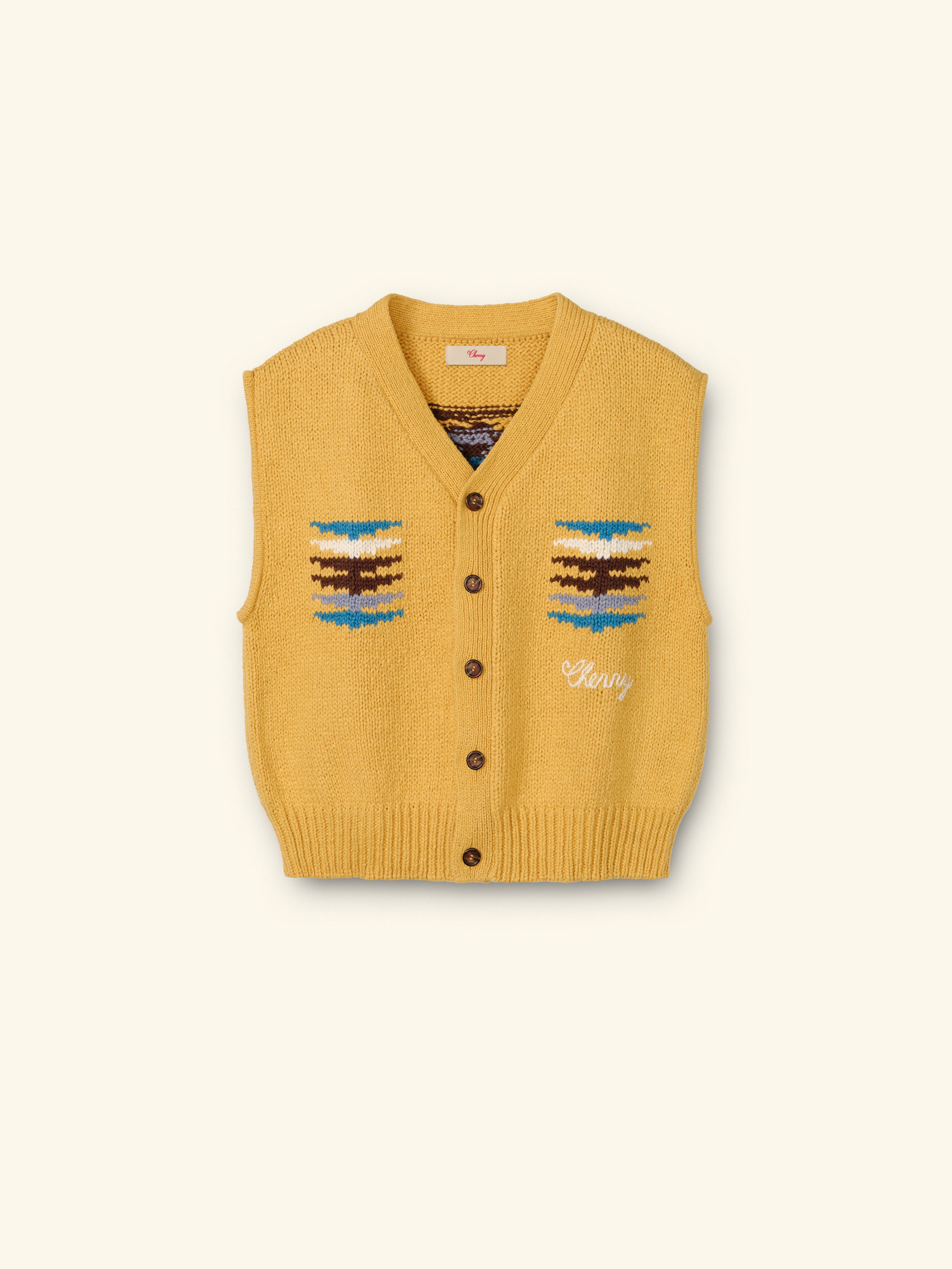 Frontier Knit Vest (Sun Yellow)