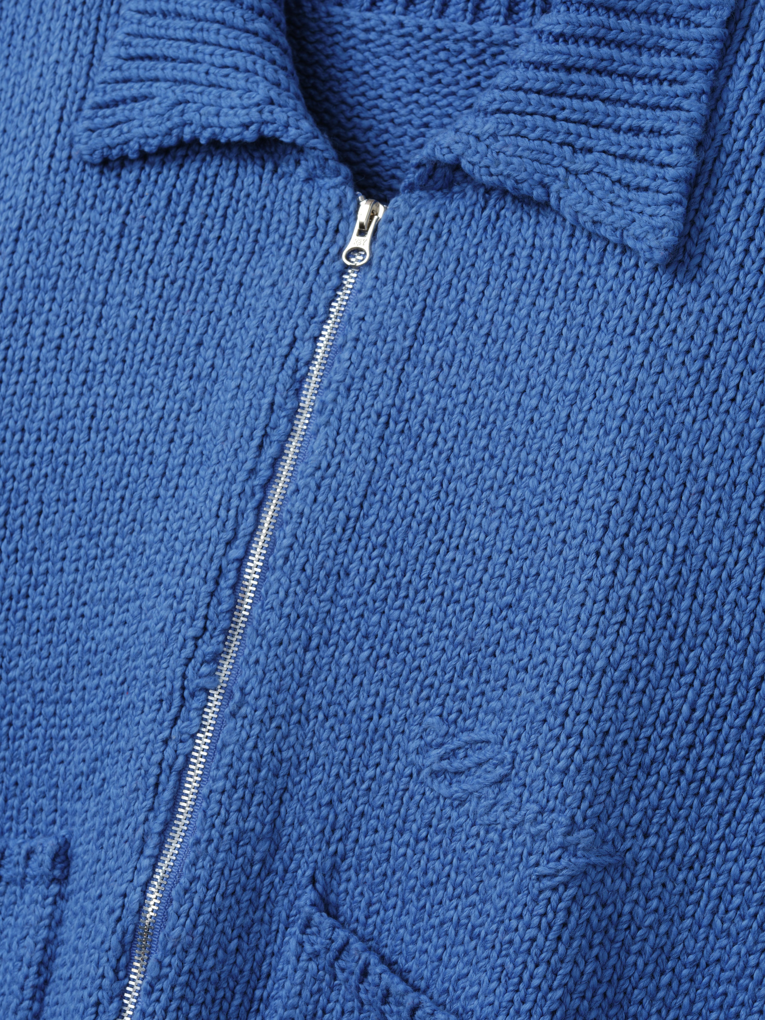 5 Star Knit Zip Jacket (Steel Blue) – CHERRY LA