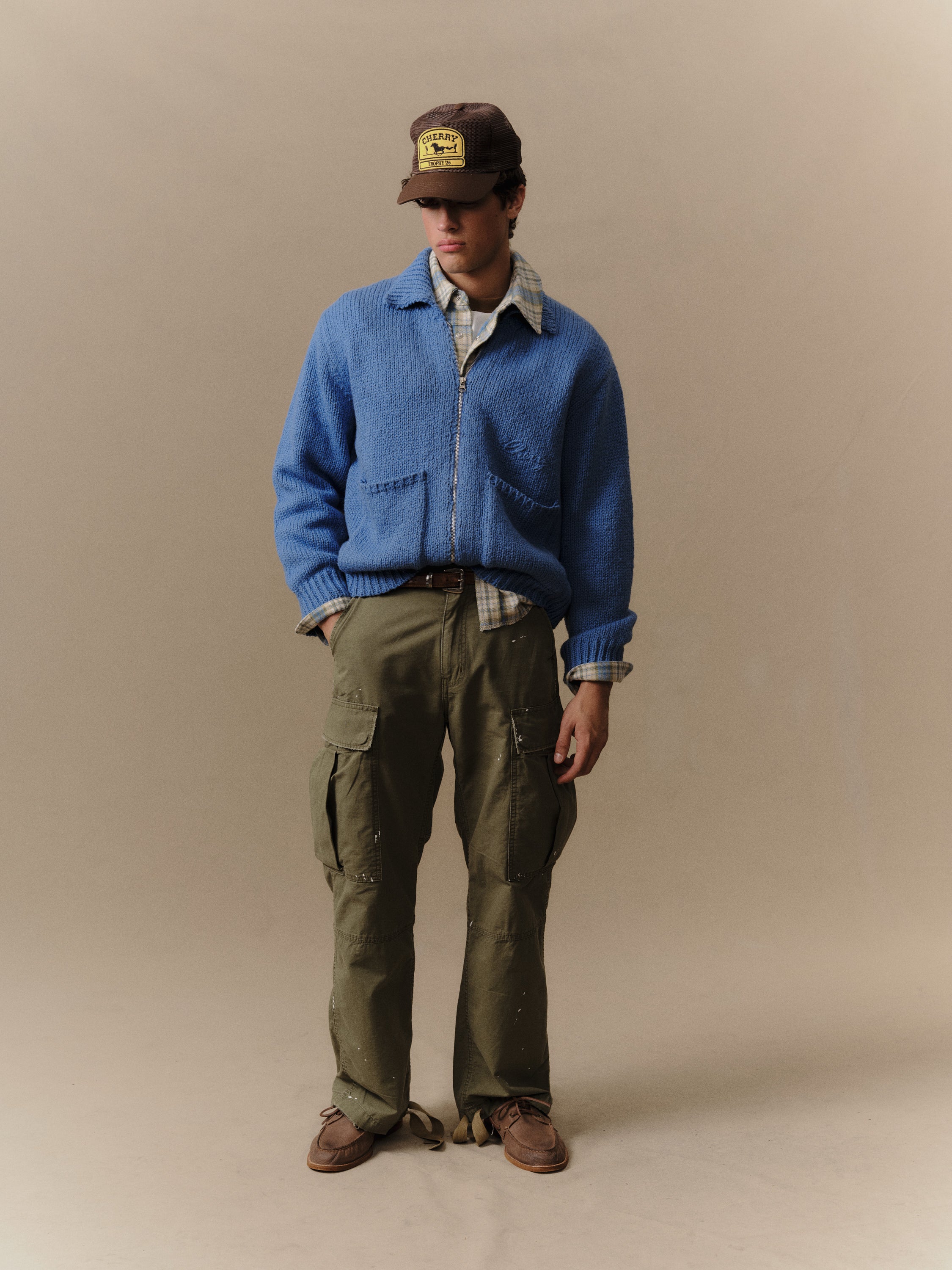 5 Star Knit Zip Jacket (Steel Blue) – CHERRY LA