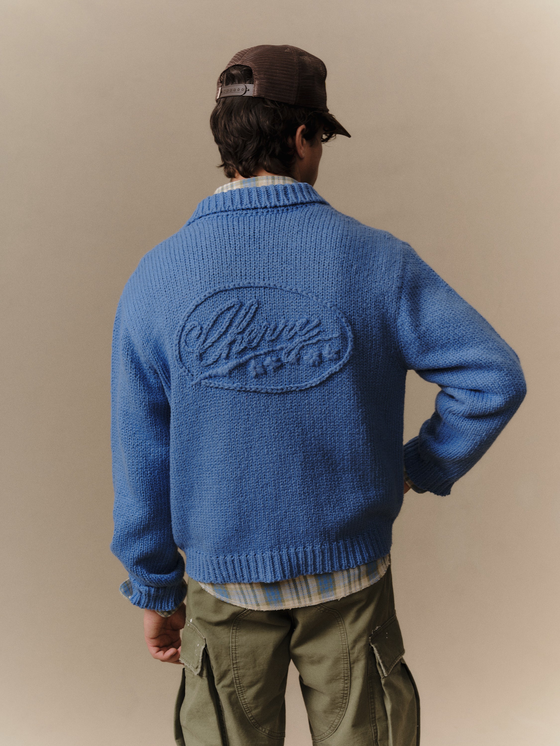 5 Star Knit Zip Jacket (Steel Blue) – CHERRY LA