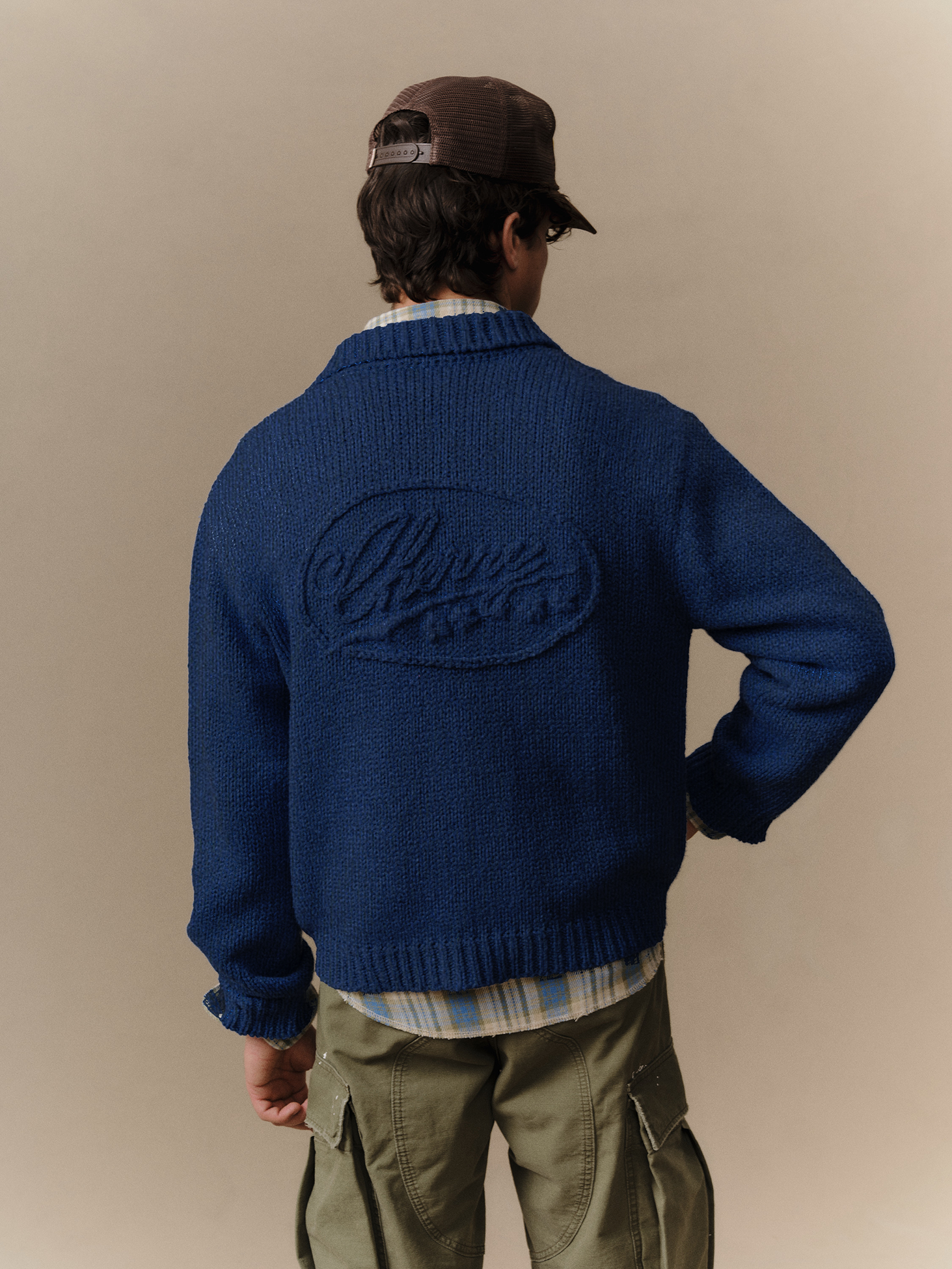 5 Star Knit Zip Jacket (Navy) – CHERRY LA