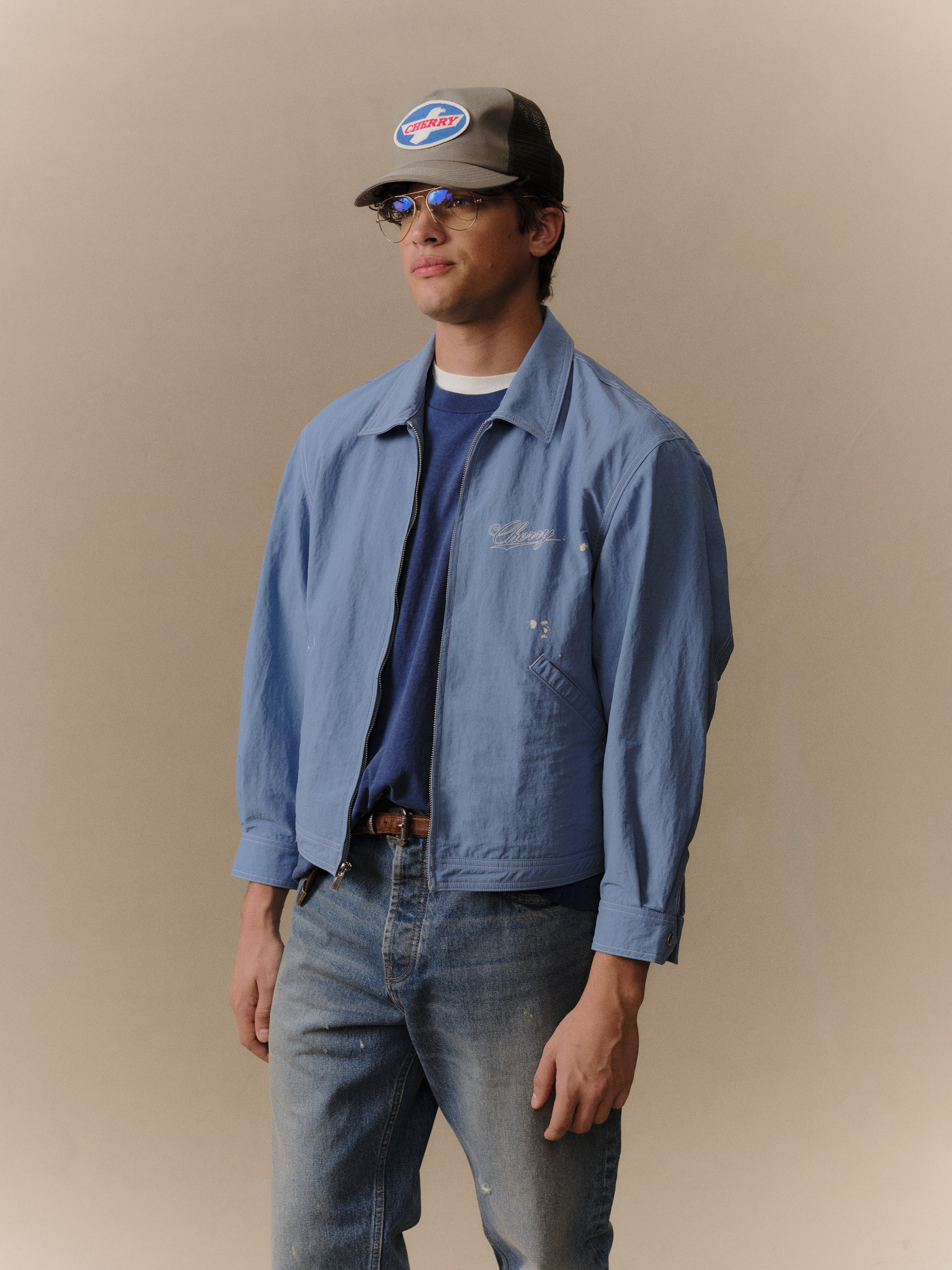 Nylon Running Jacket (Steel Blue)