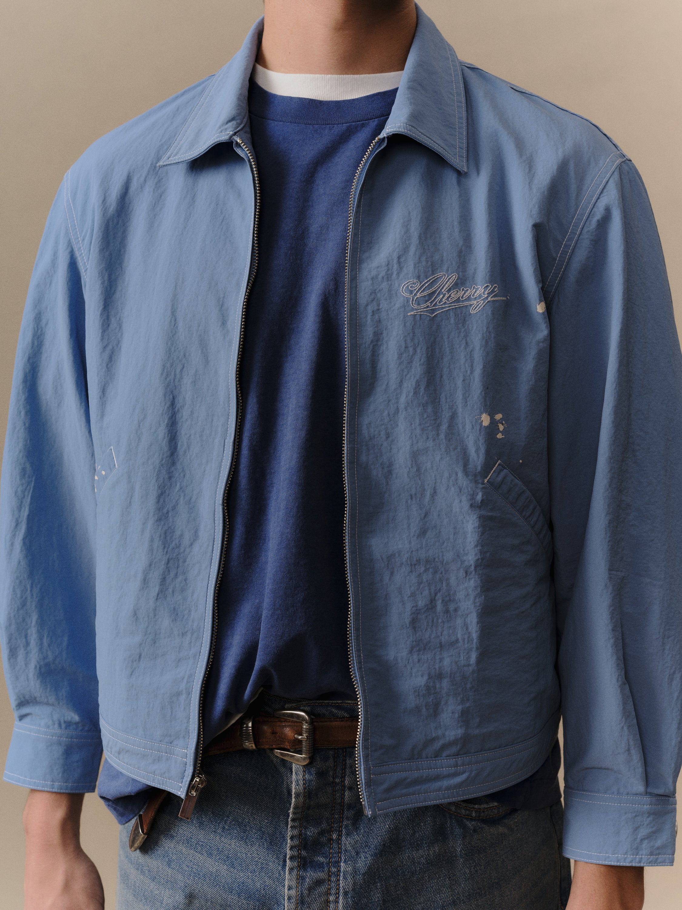 Nylon Running Jacket (Steel Blue)