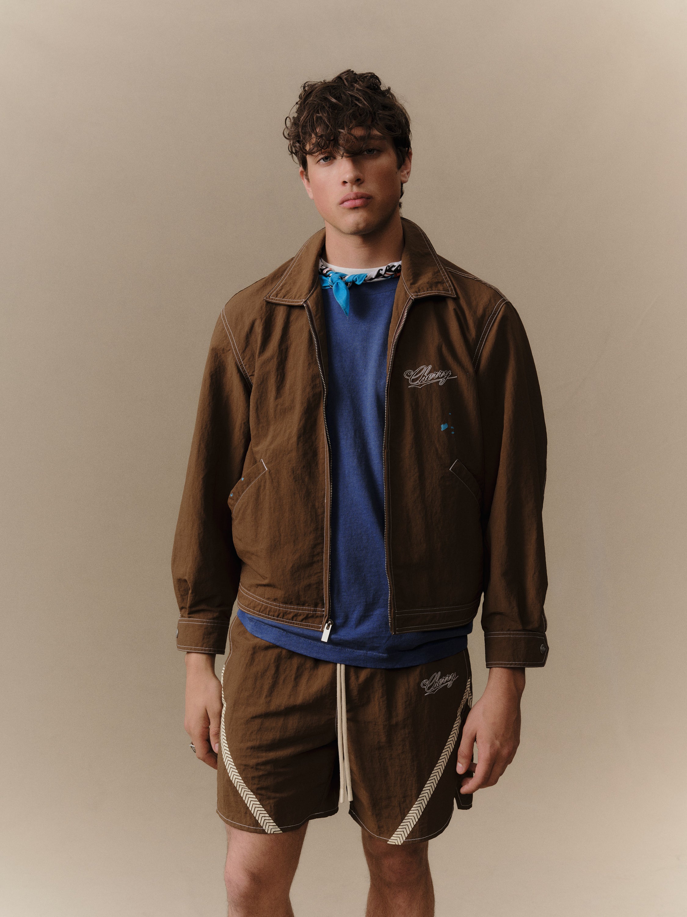 Nylon Running Jacket (Brown) – CHERRY LA