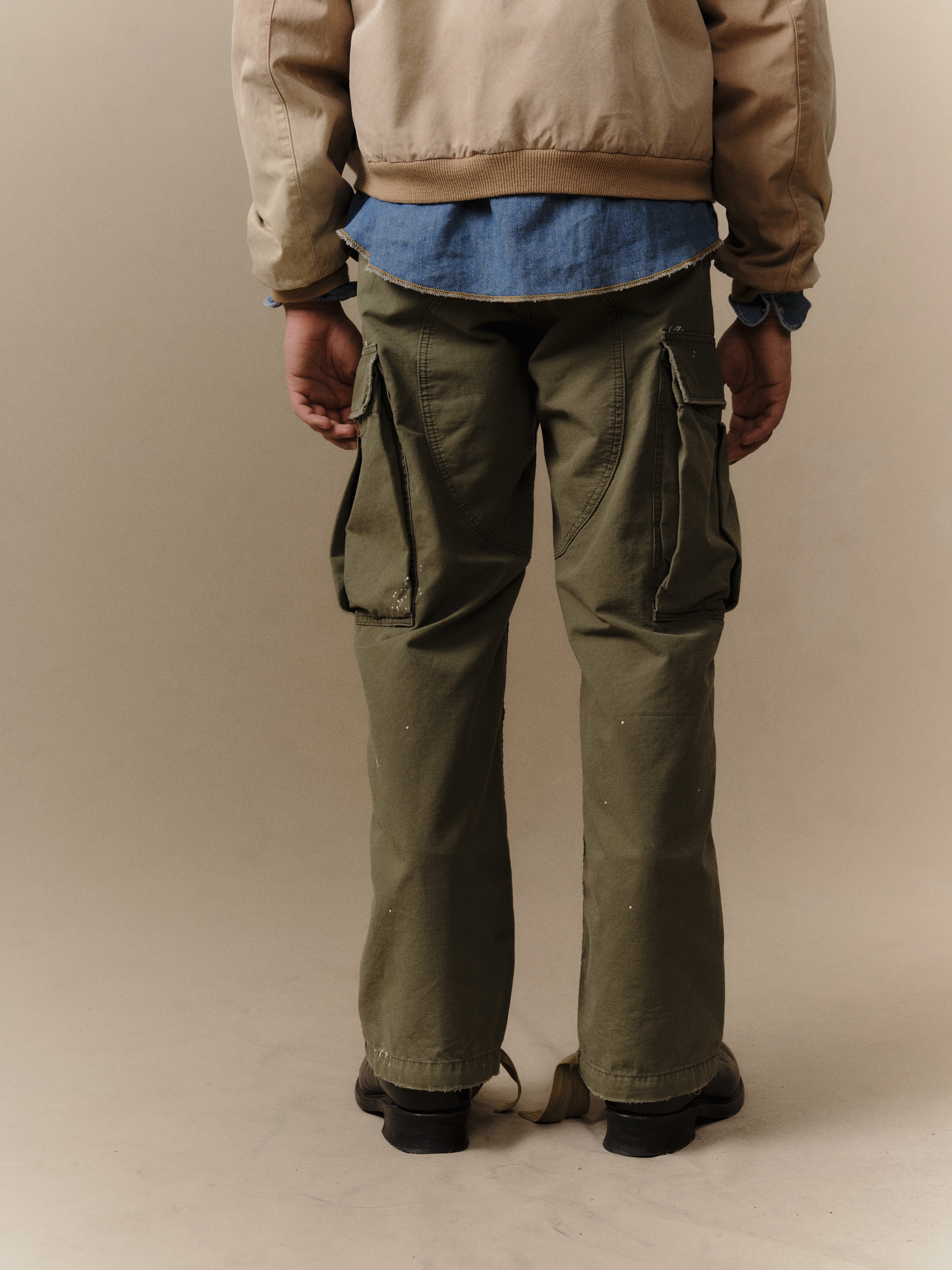 Wide Leg Cargo Pants (Army Green)