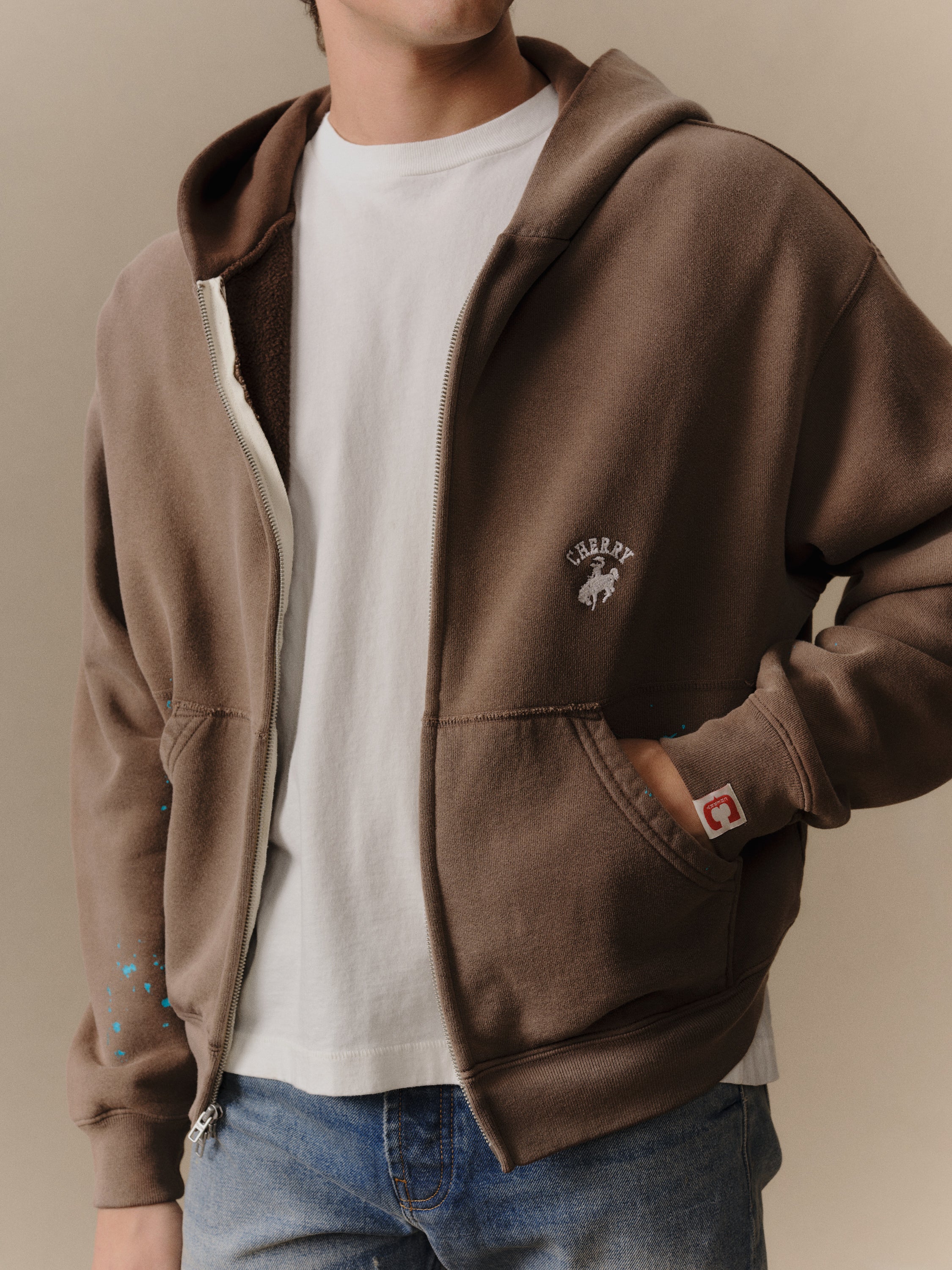JUEMI Saint Mary Zip-up Hoodie ブラウン Saint Mary Zip-up Hoodie