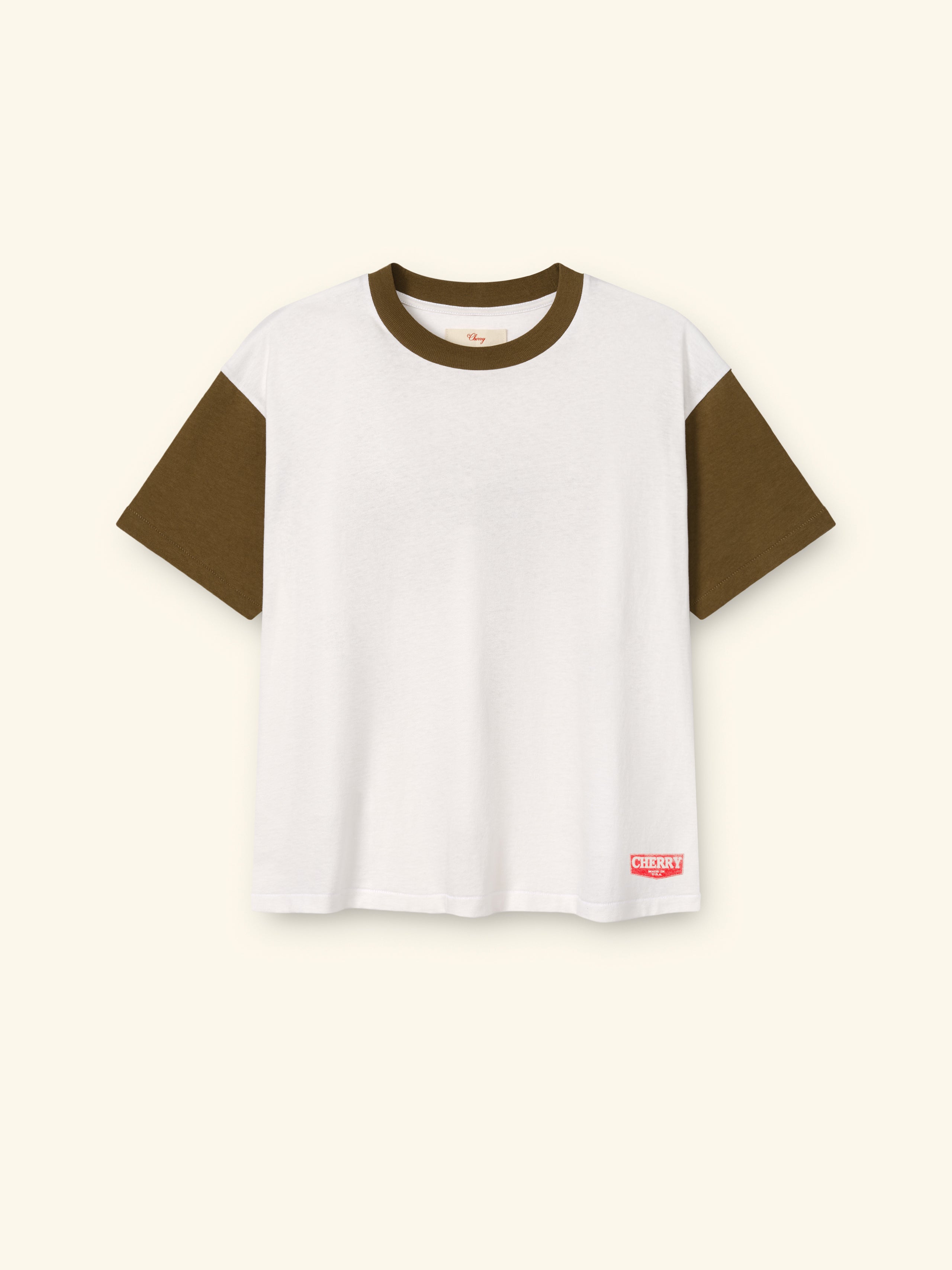 Safari Boxy Ringer Tee (Chocolate)