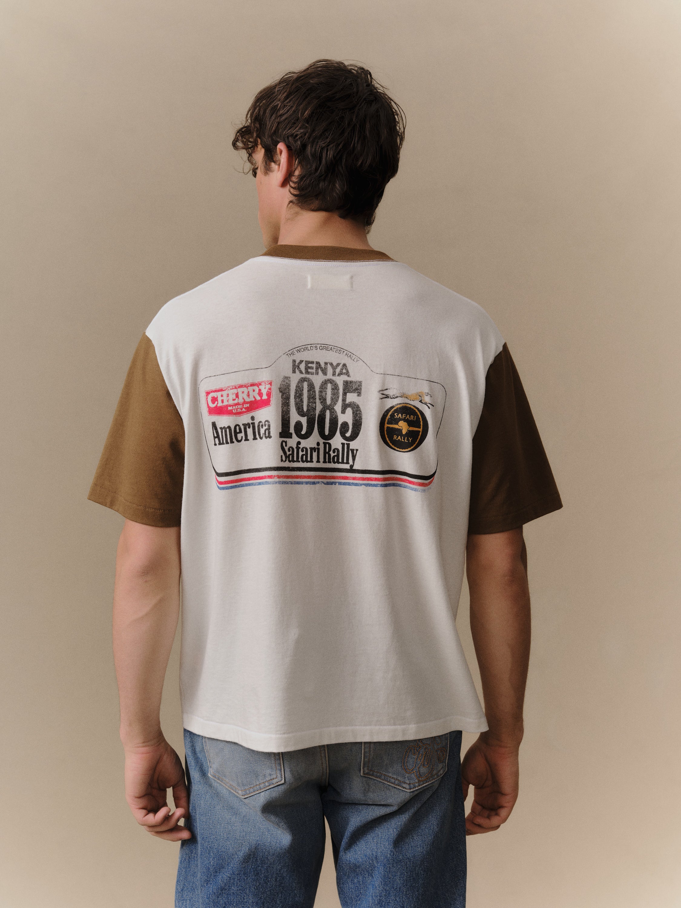 Safari Boxy Ringer Tee (Chocolate)