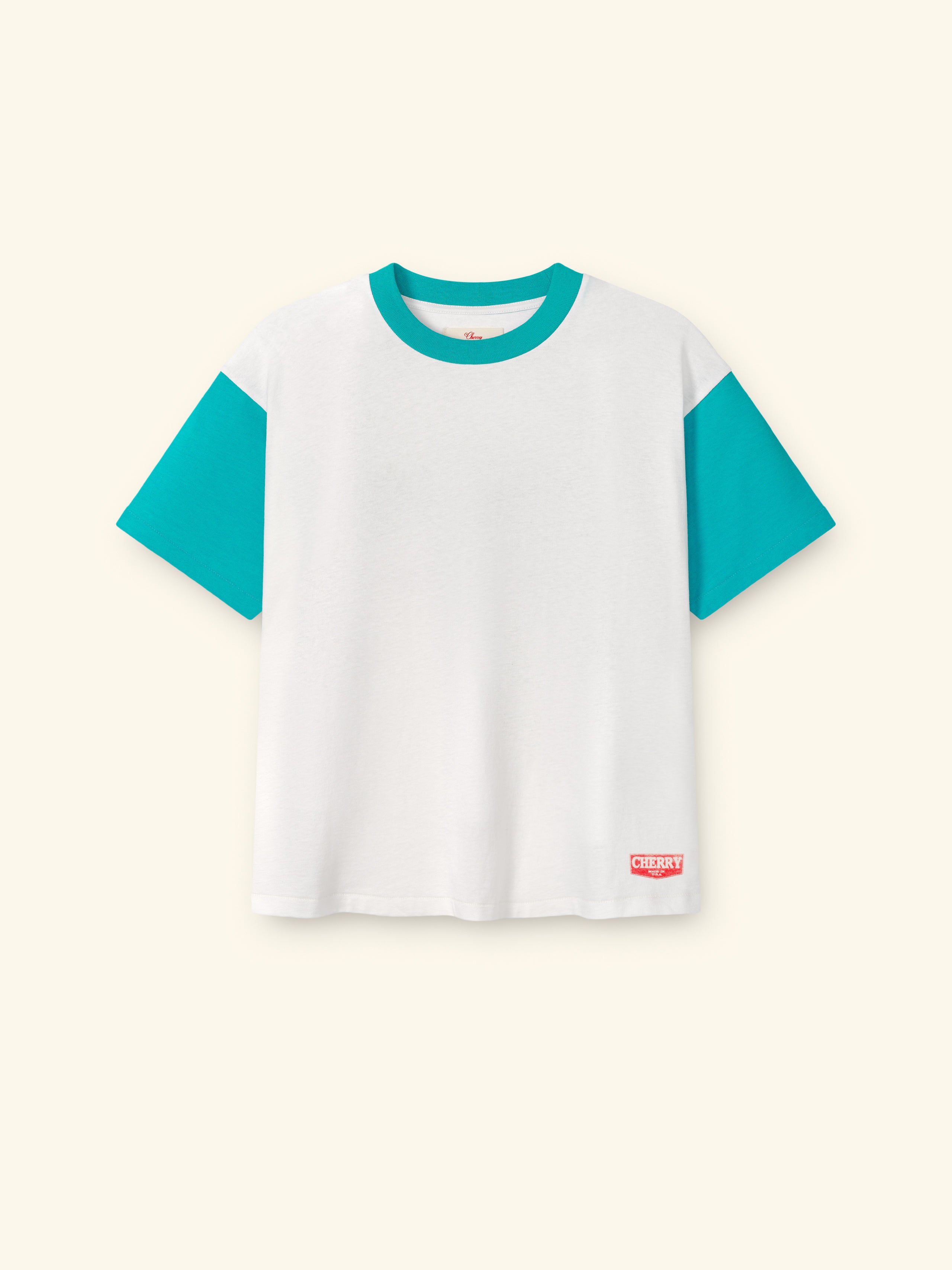 Safari Boxy Ringer Tee (Turquoise) – CHERRY LA