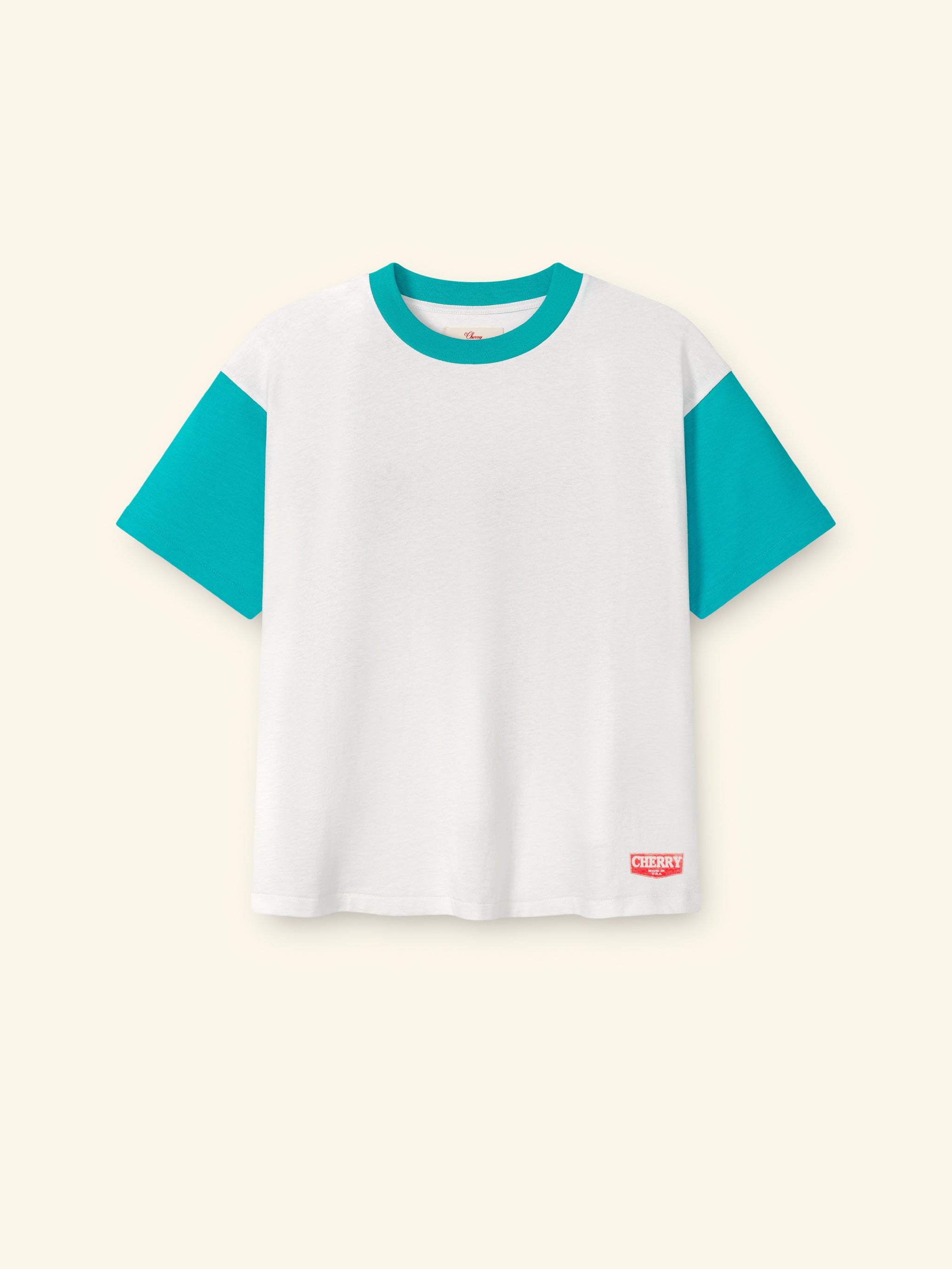 Safari Boxy Ringer Tee (Turquoise) – CHERRY LA