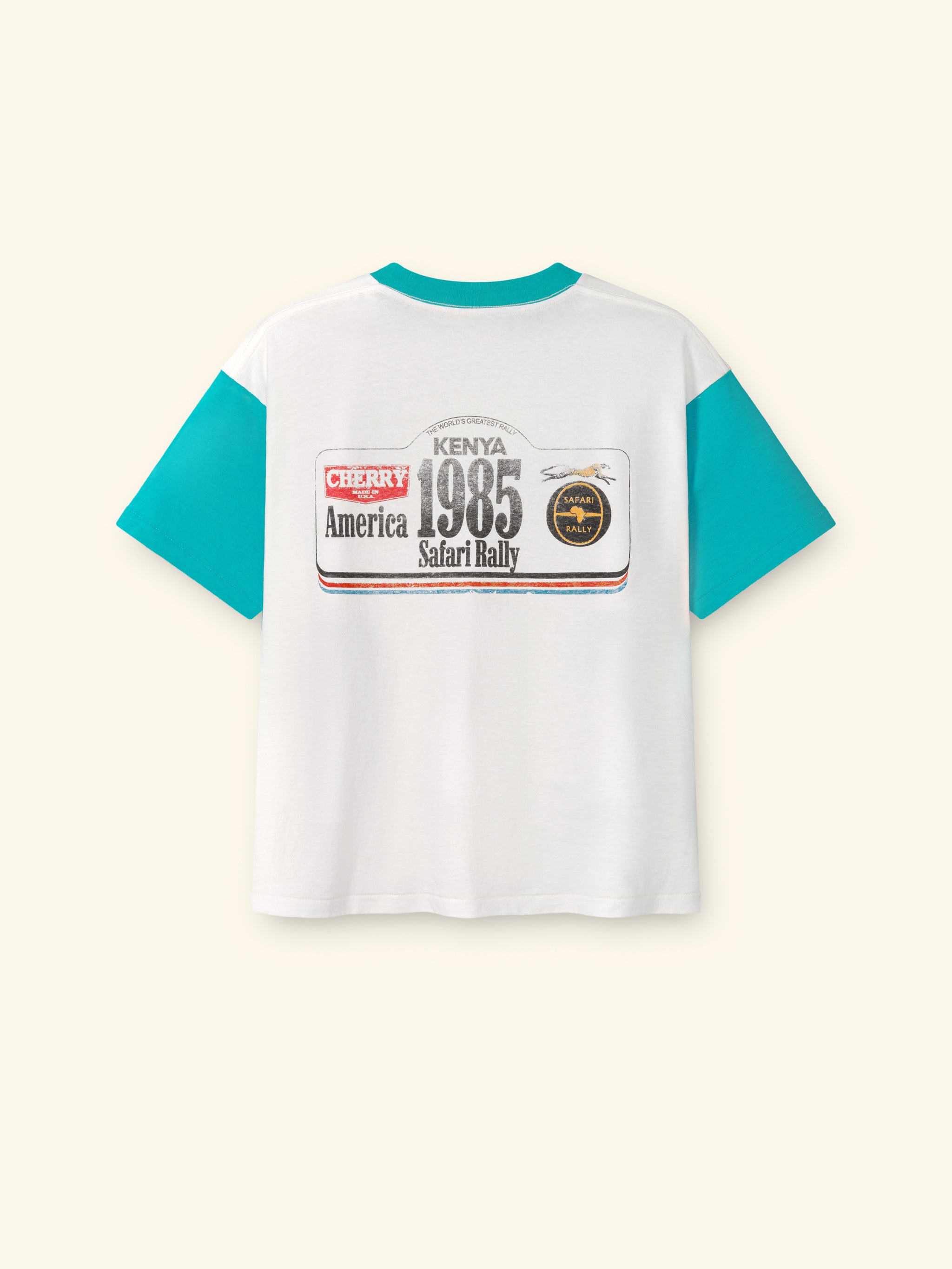 Safari Boxy Ringer Tee (Turquoise) – CHERRY LA