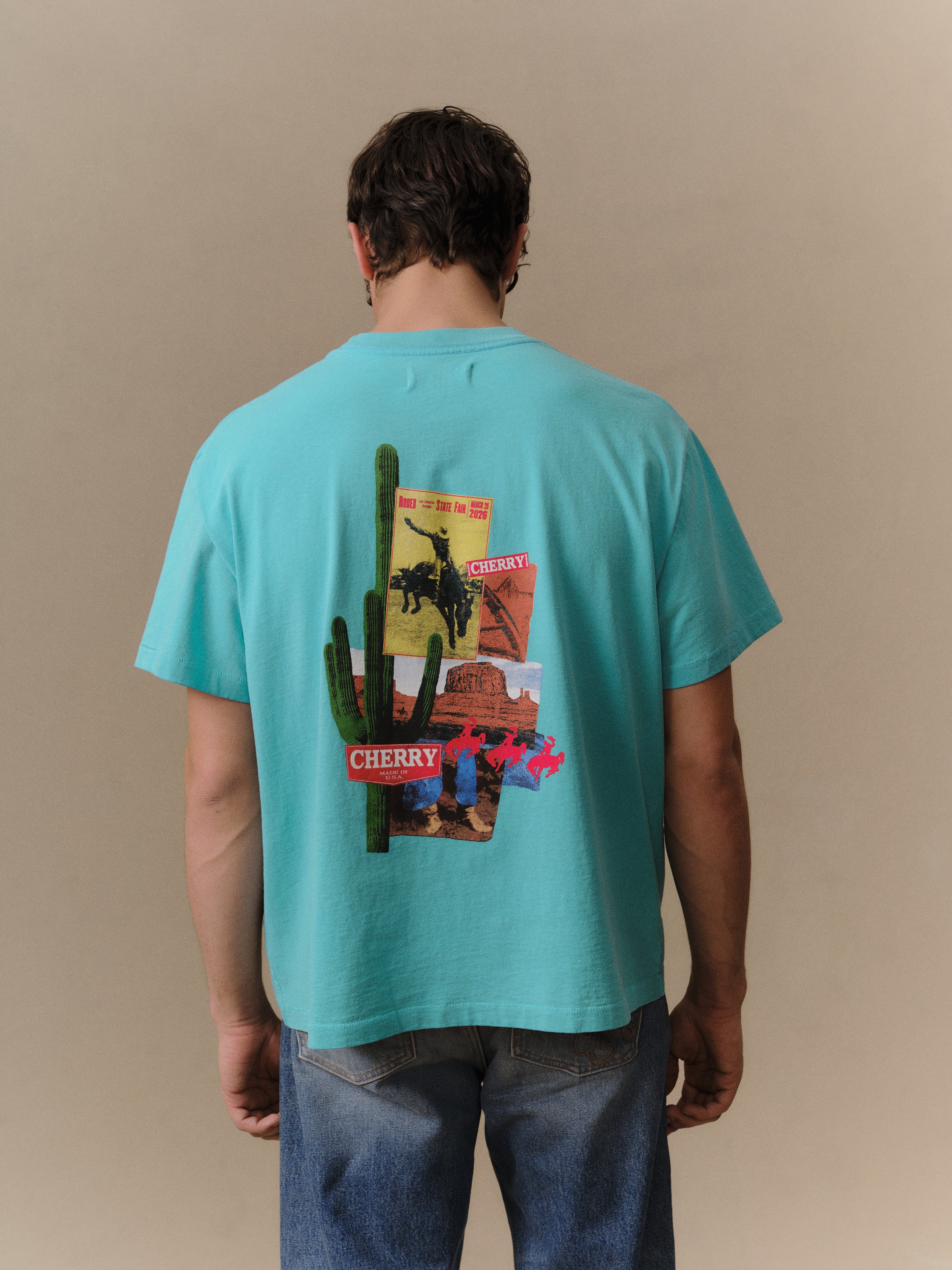 Desert Boxy T-Shirt (Turquoise) – CHERRY LA