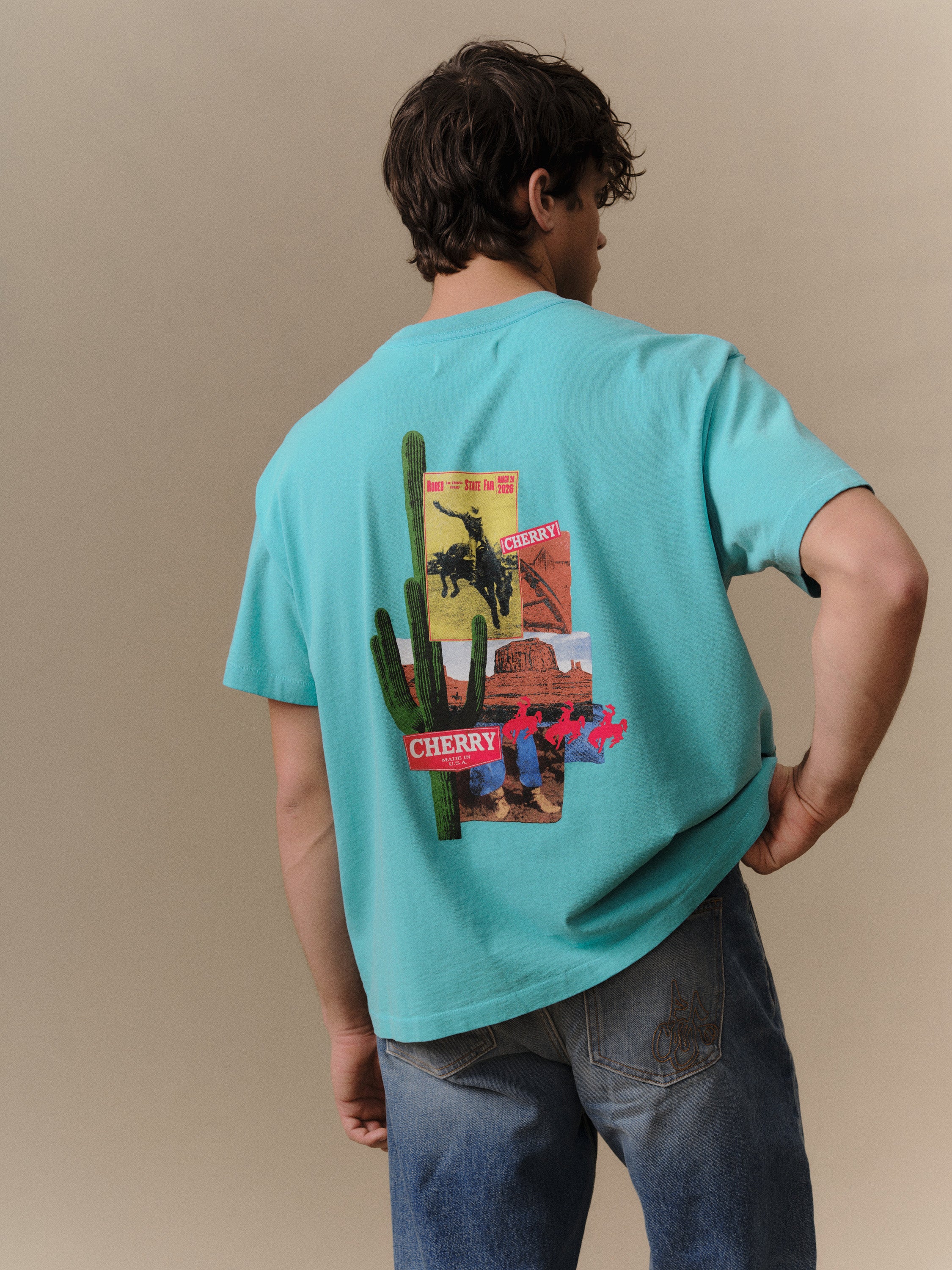 Desert Boxy T-Shirt (Turquoise)