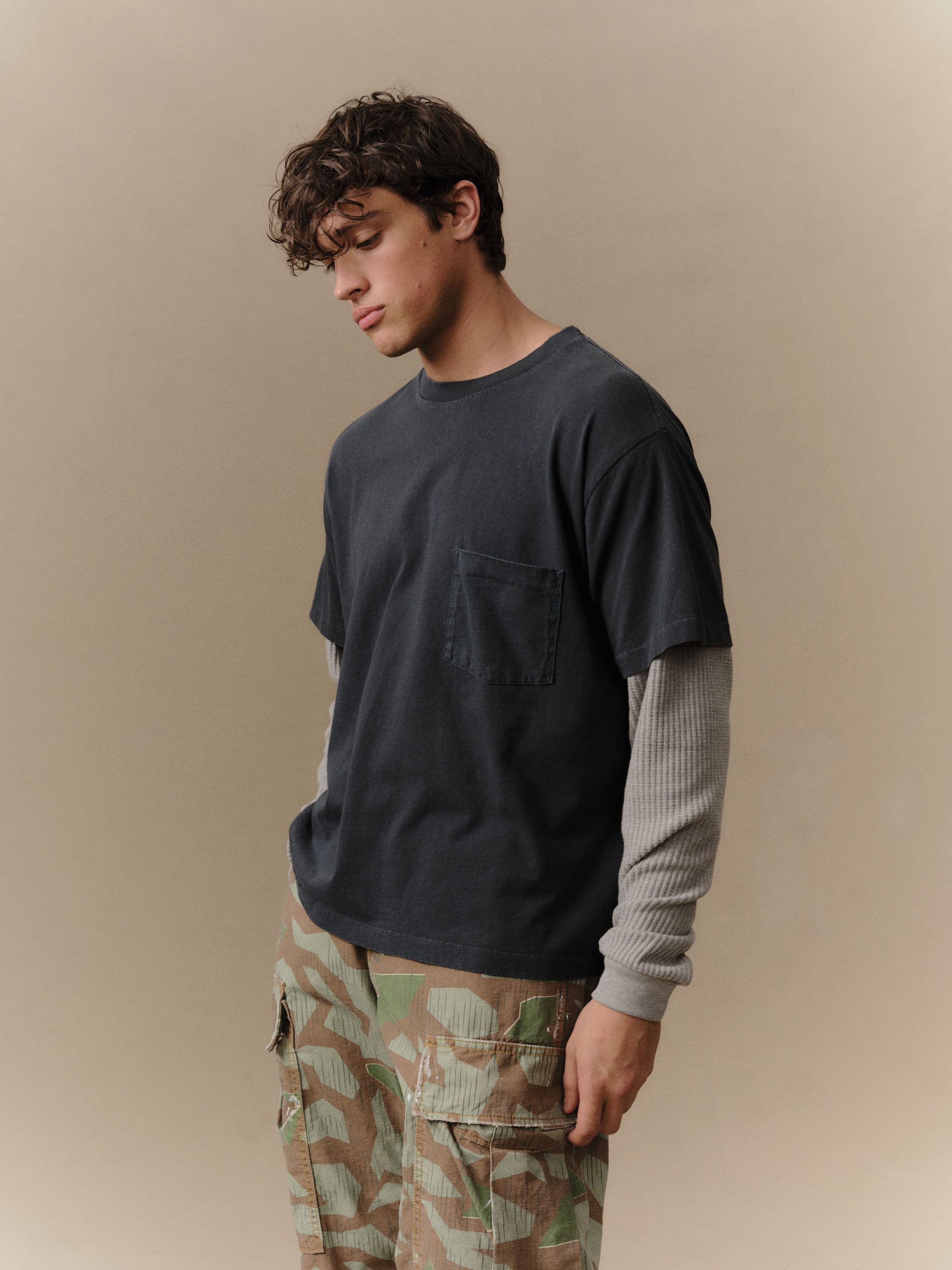 Santa Fe Layered Thermal T-Shirt (Vintage Black)