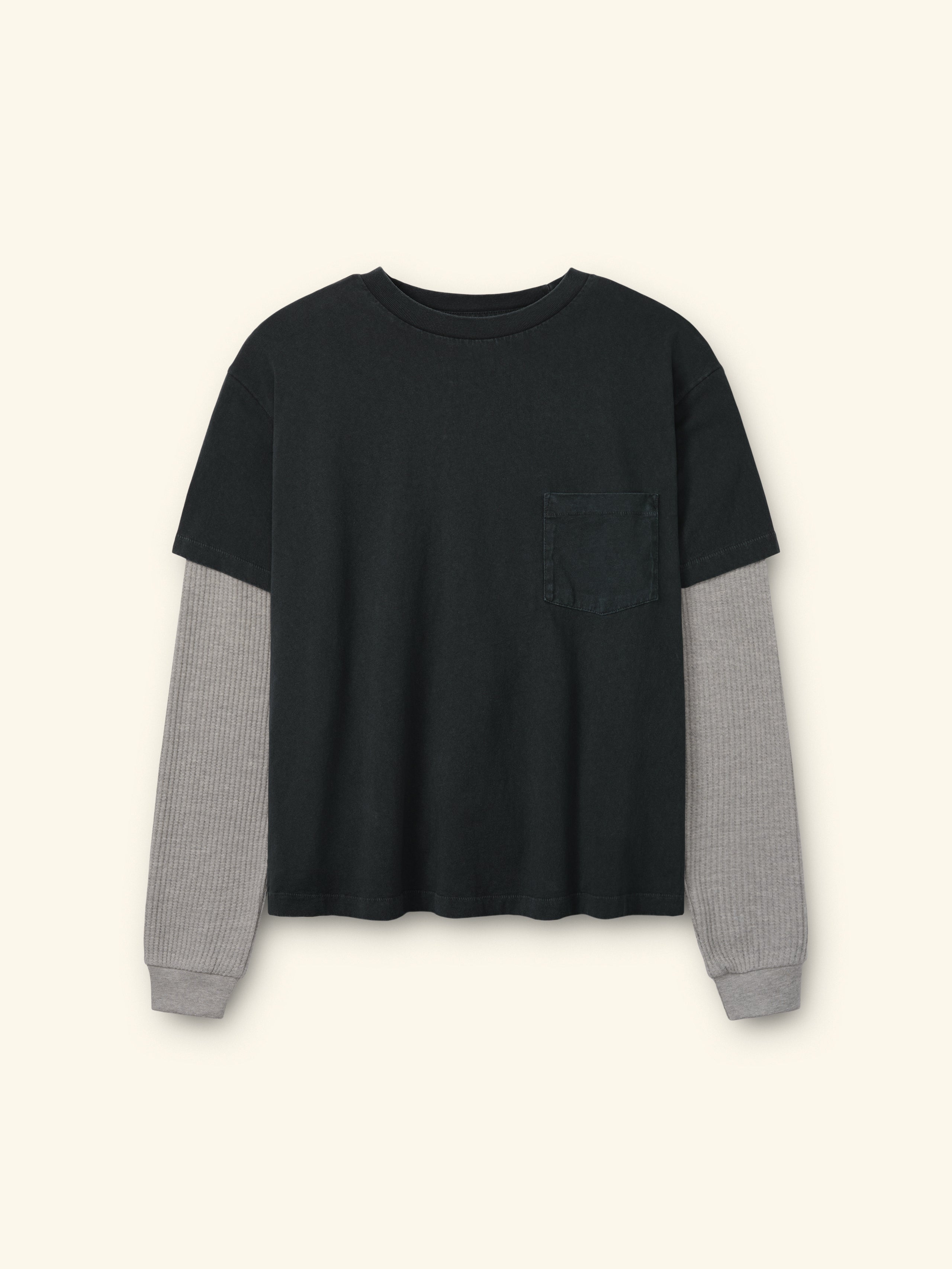 Santa Fe Layered Thermal T-Shirt (Vintage Black)