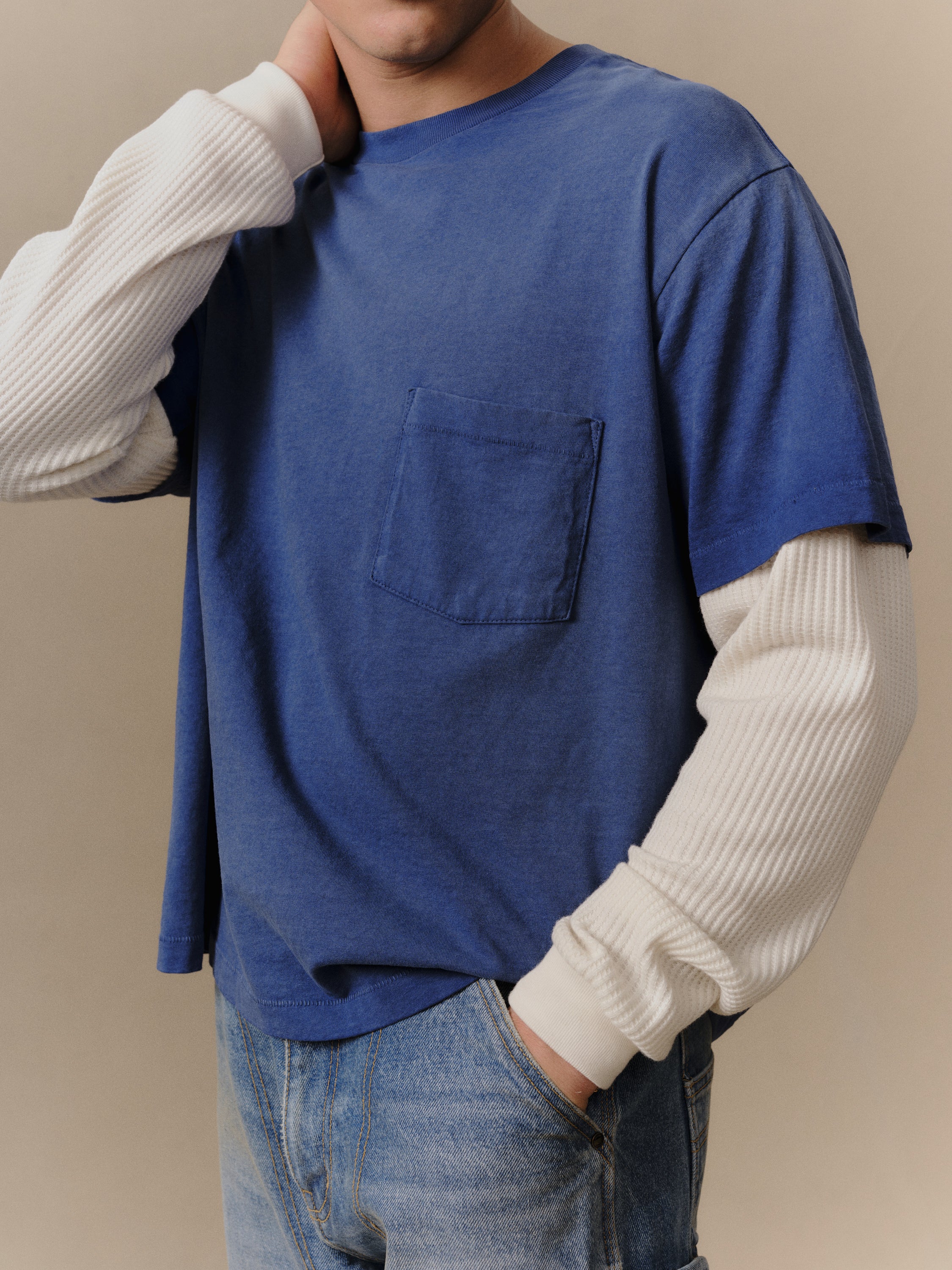 Santa Fe Layered Thermal T-Shirt (Faded Navy)
