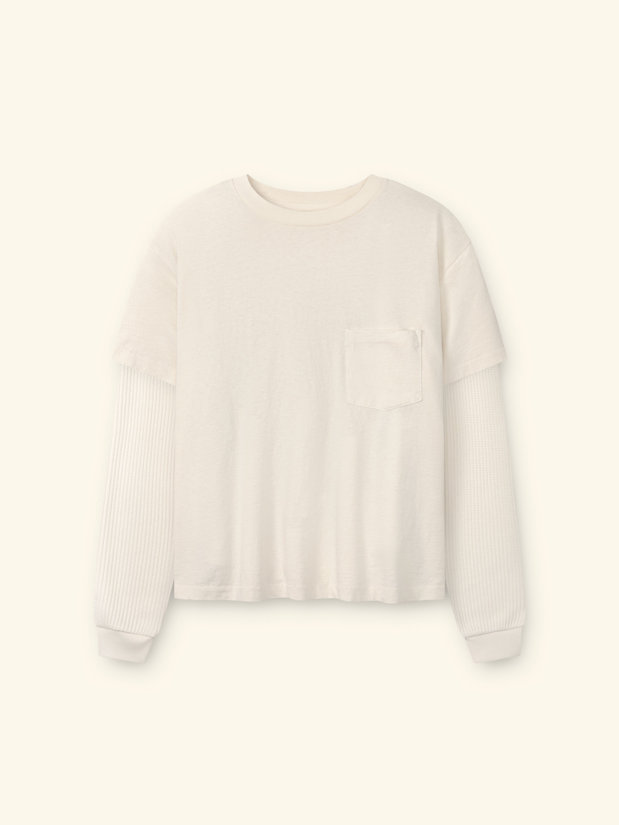 Santa Fe Layered Thermal T-Shirt (Cream)