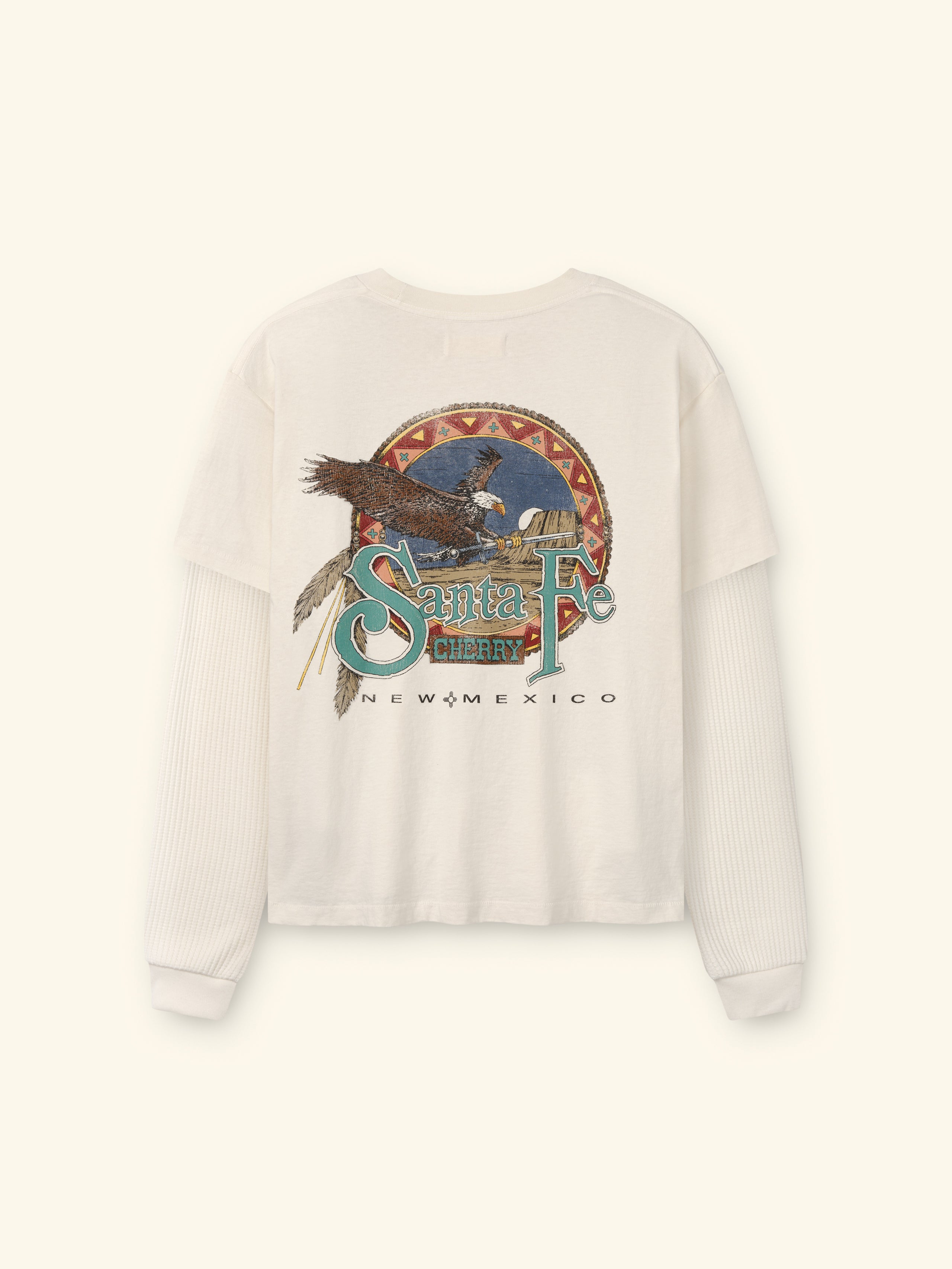 Santa Fe Layered Thermal T-Shirt (Cream)