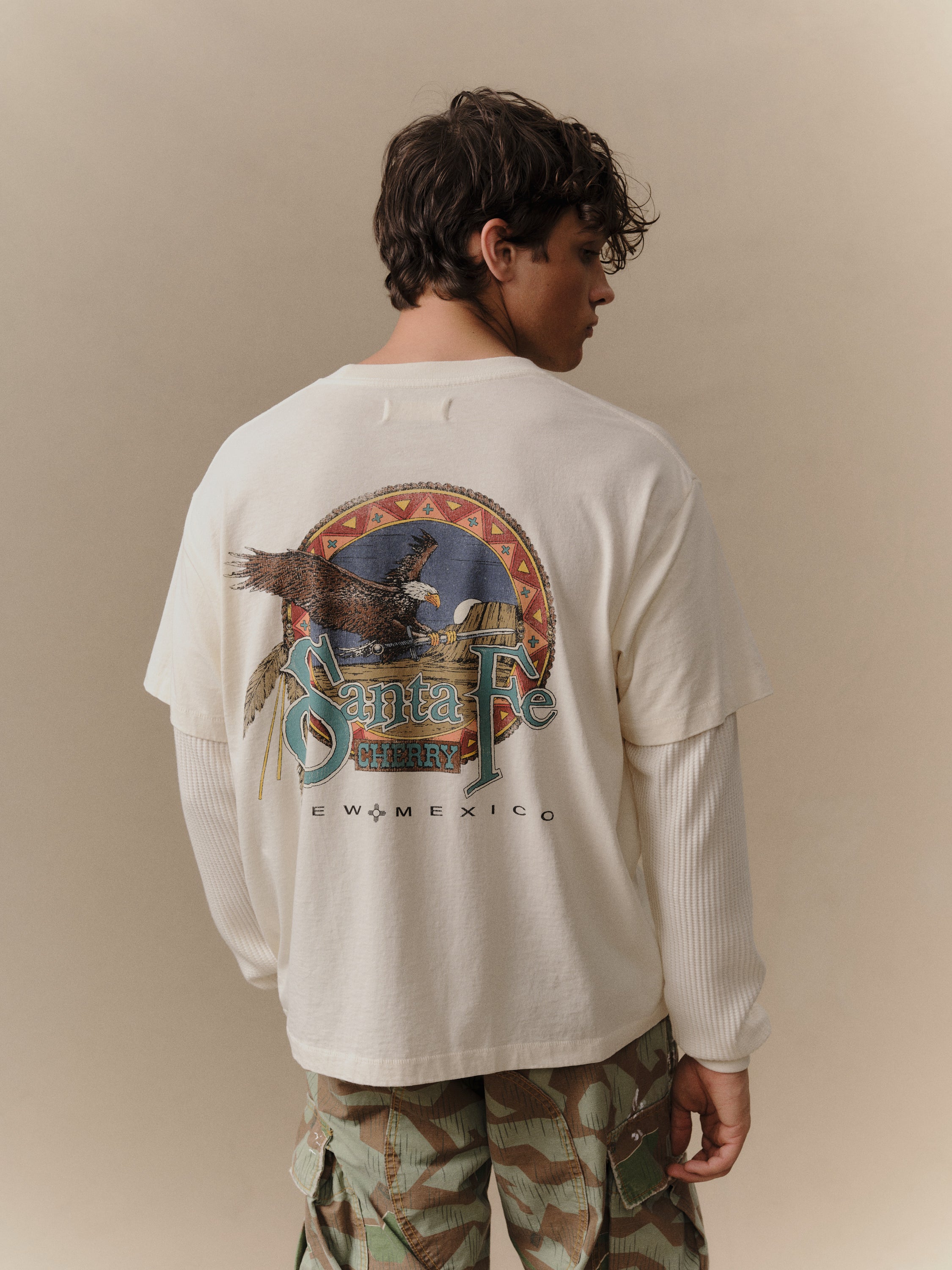Santa Fe Layered Thermal T-Shirt (Cream) – CHERRY LA