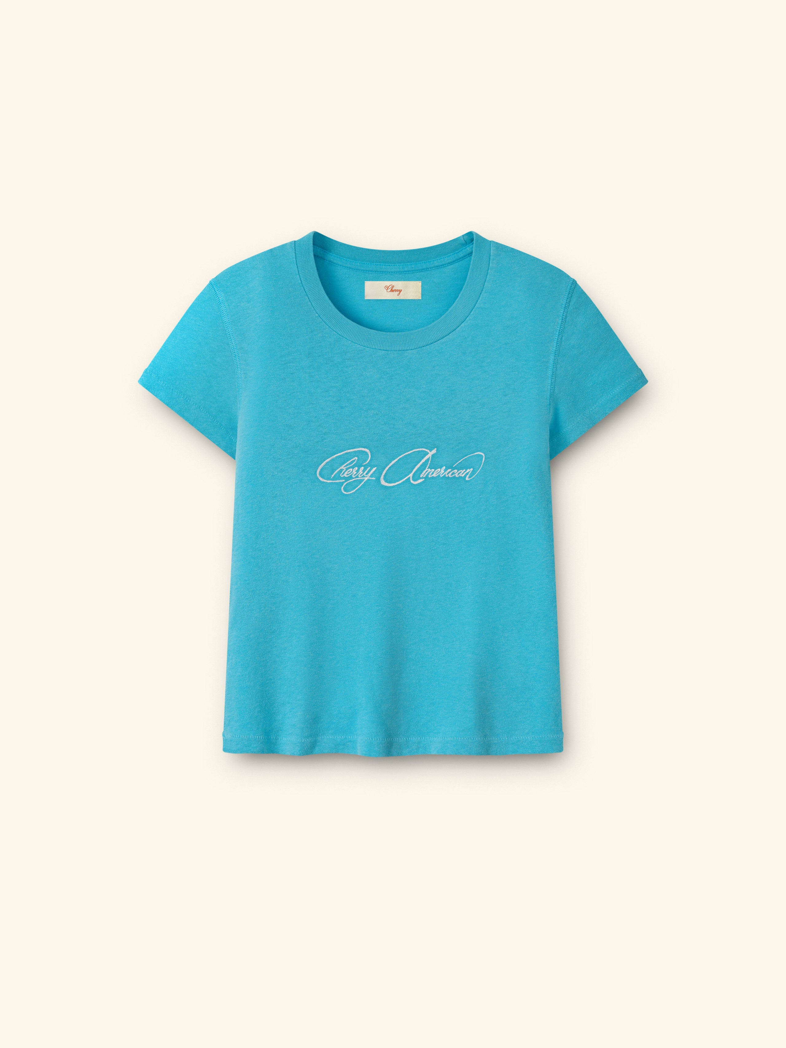 Cherry American Baby Tee (Turquoise)