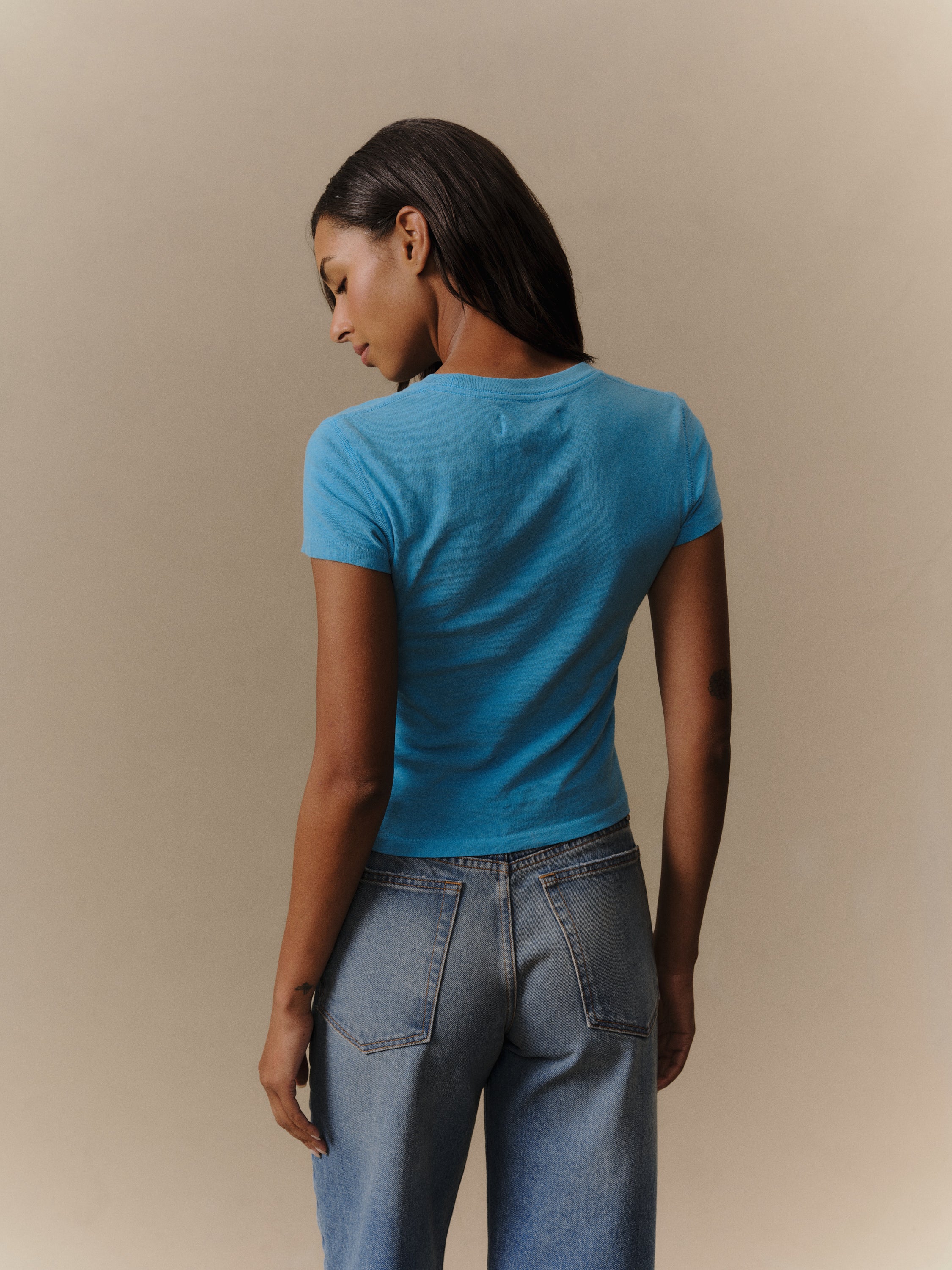 Cherry American Baby Tee (Turquoise)