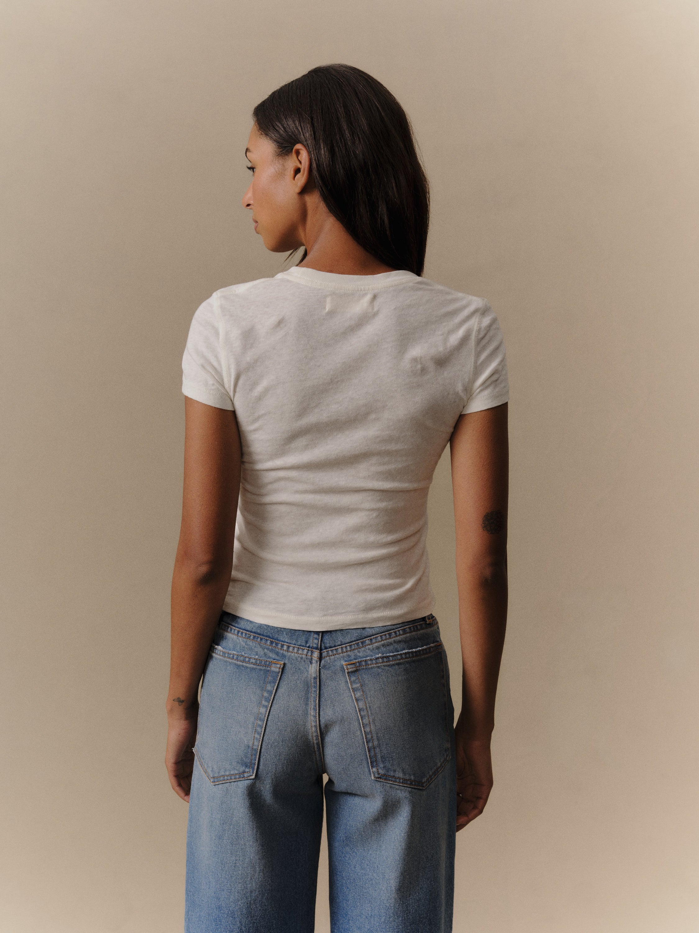 Cherry American Baby Tee (Vintage White)