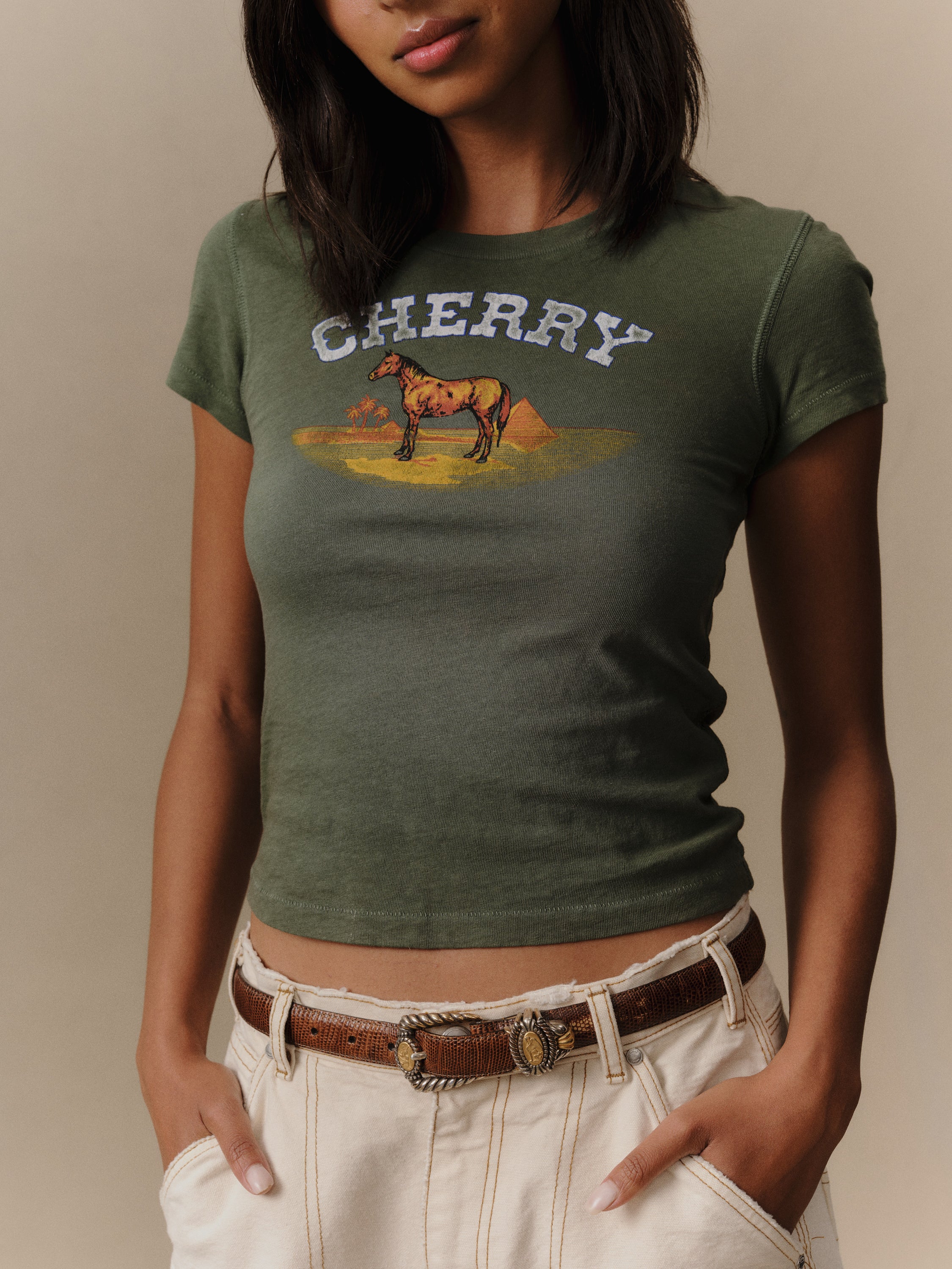 Palamino Baby Tee (Army Green)