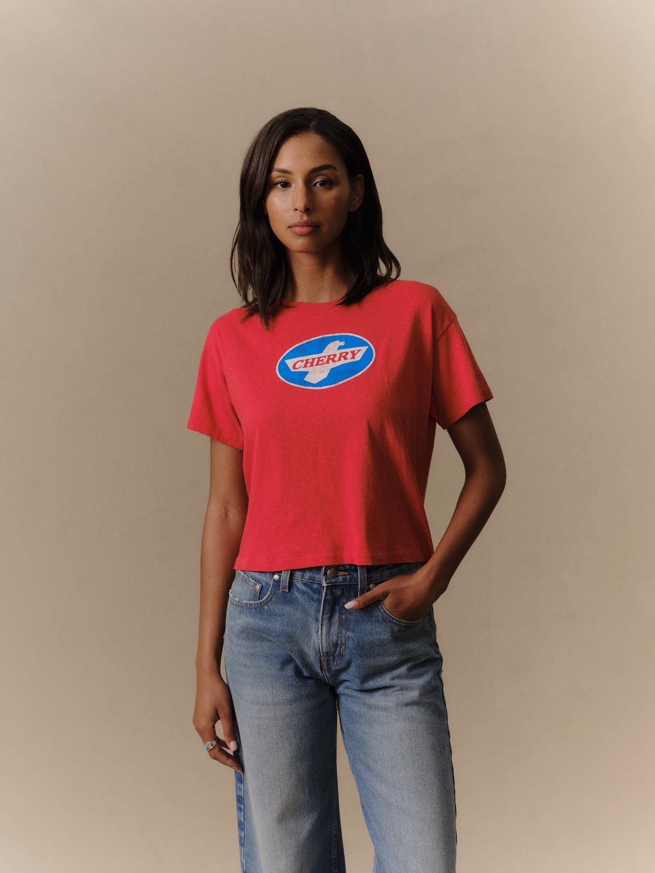 Wings Boxy Baby Tee (Tomato)