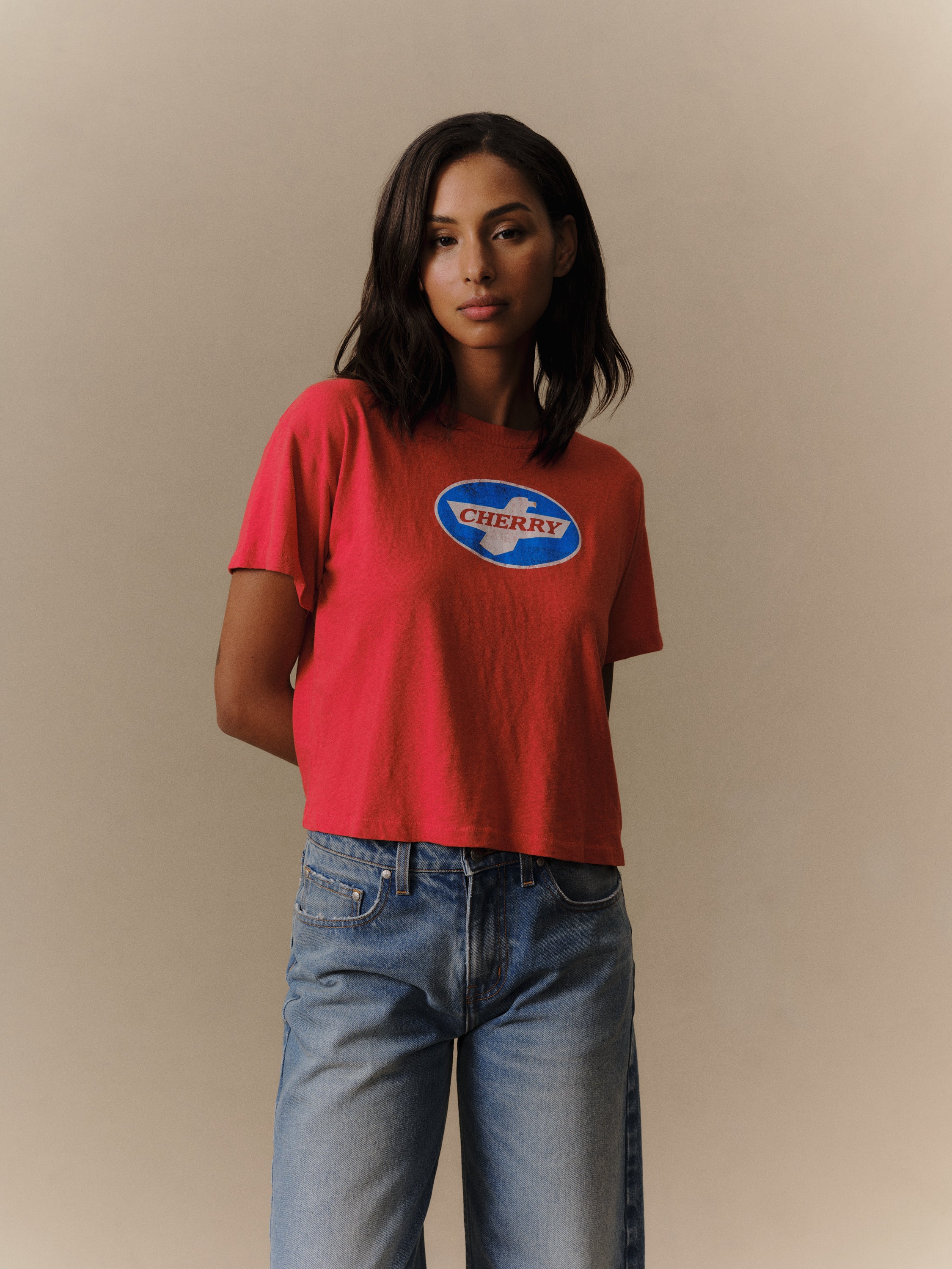Wings Boxy Baby Tee (Tomato)