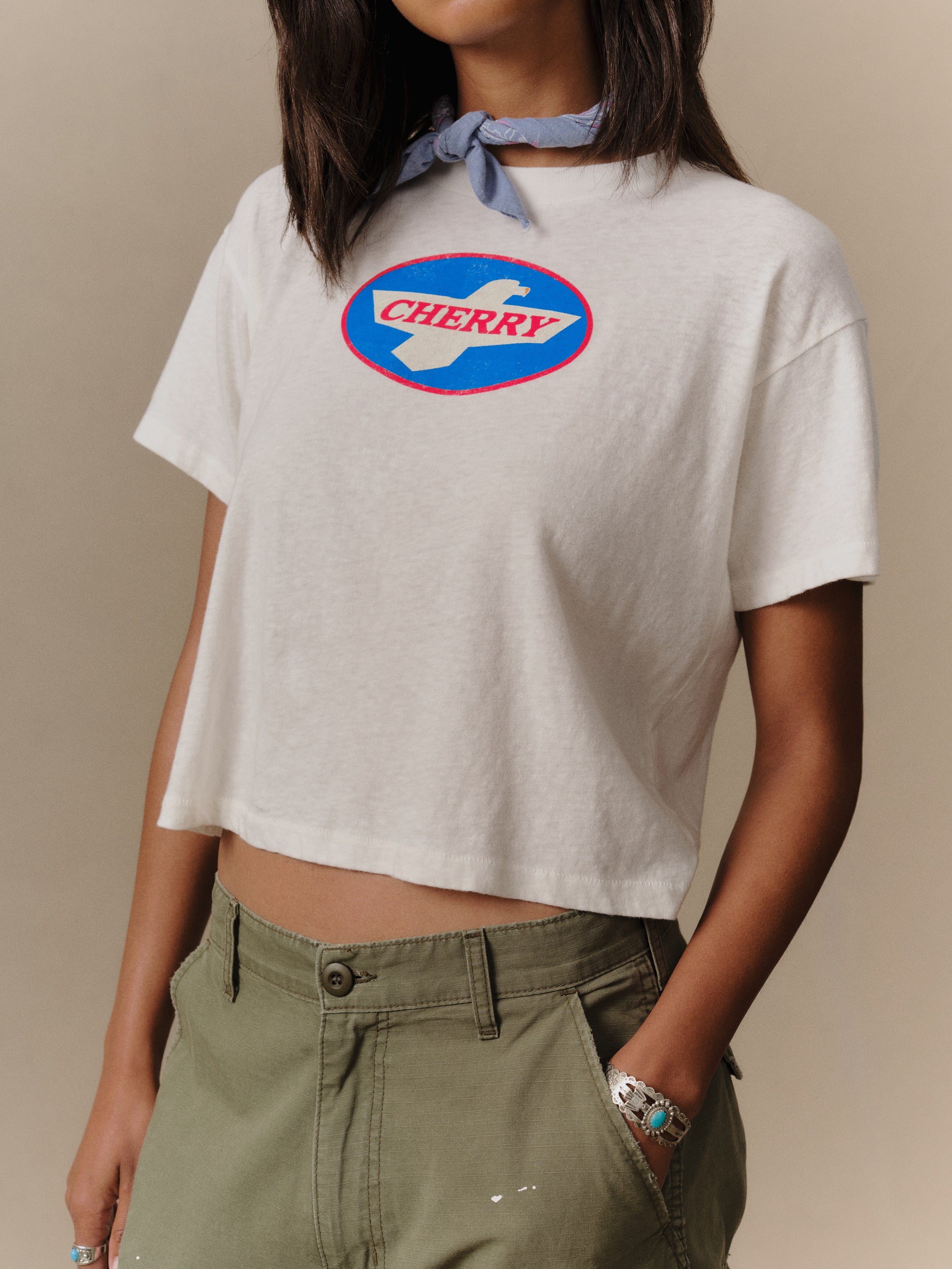 Wings Boxy Baby Tee (Vintage White)