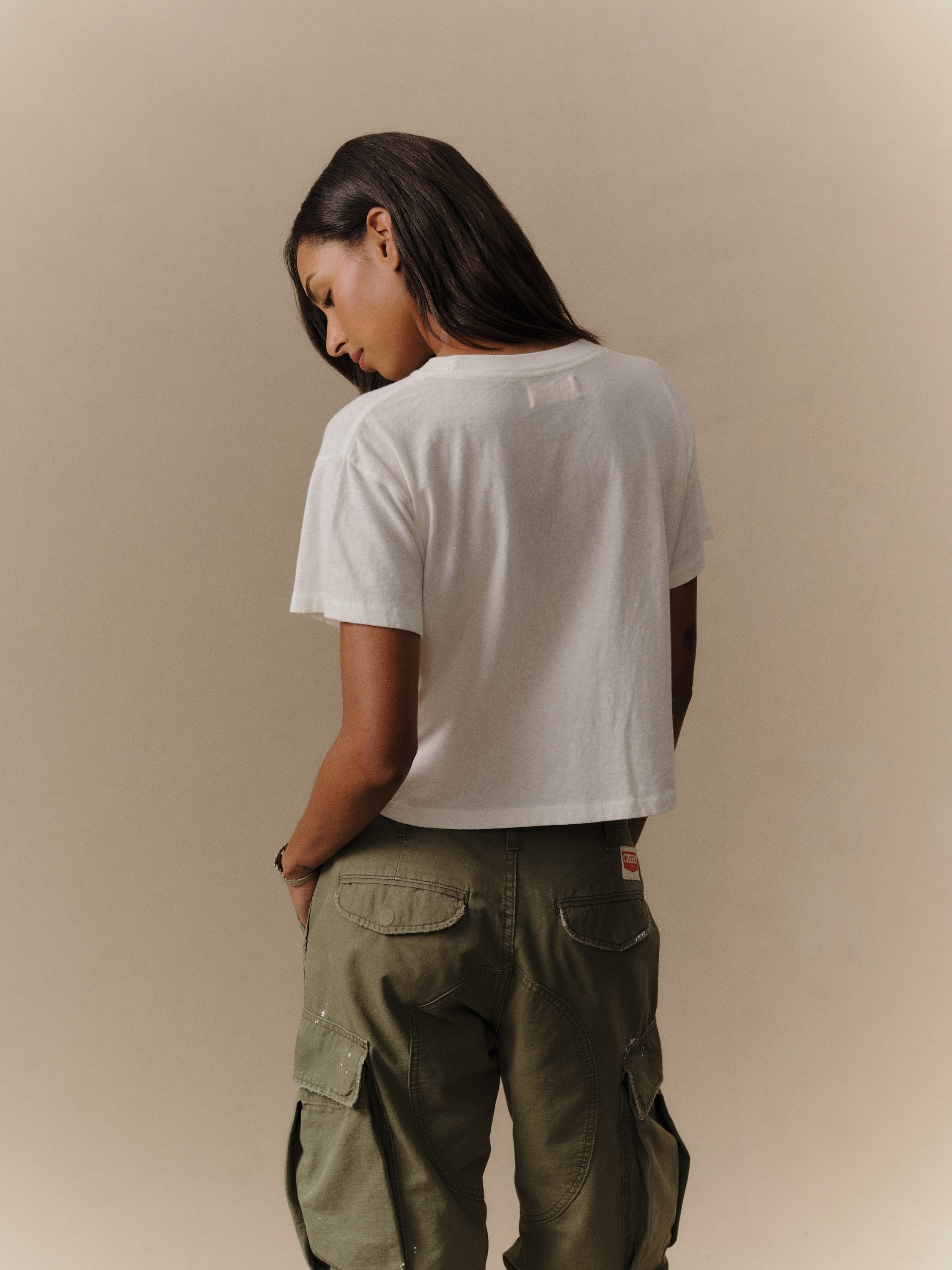 Wings Boxy Baby Tee (Vintage White)