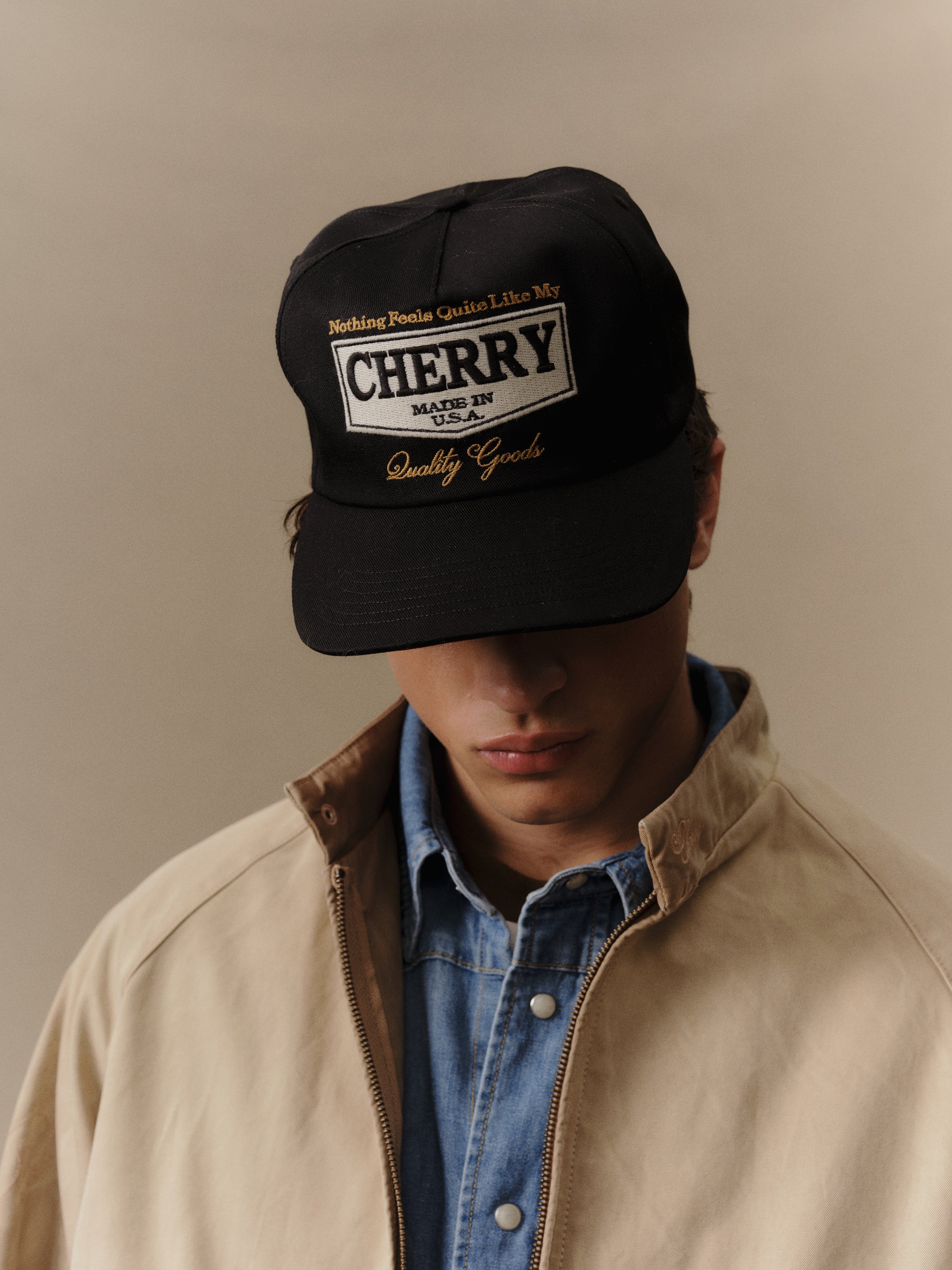 Chevron 5 Panel Hat (Black)