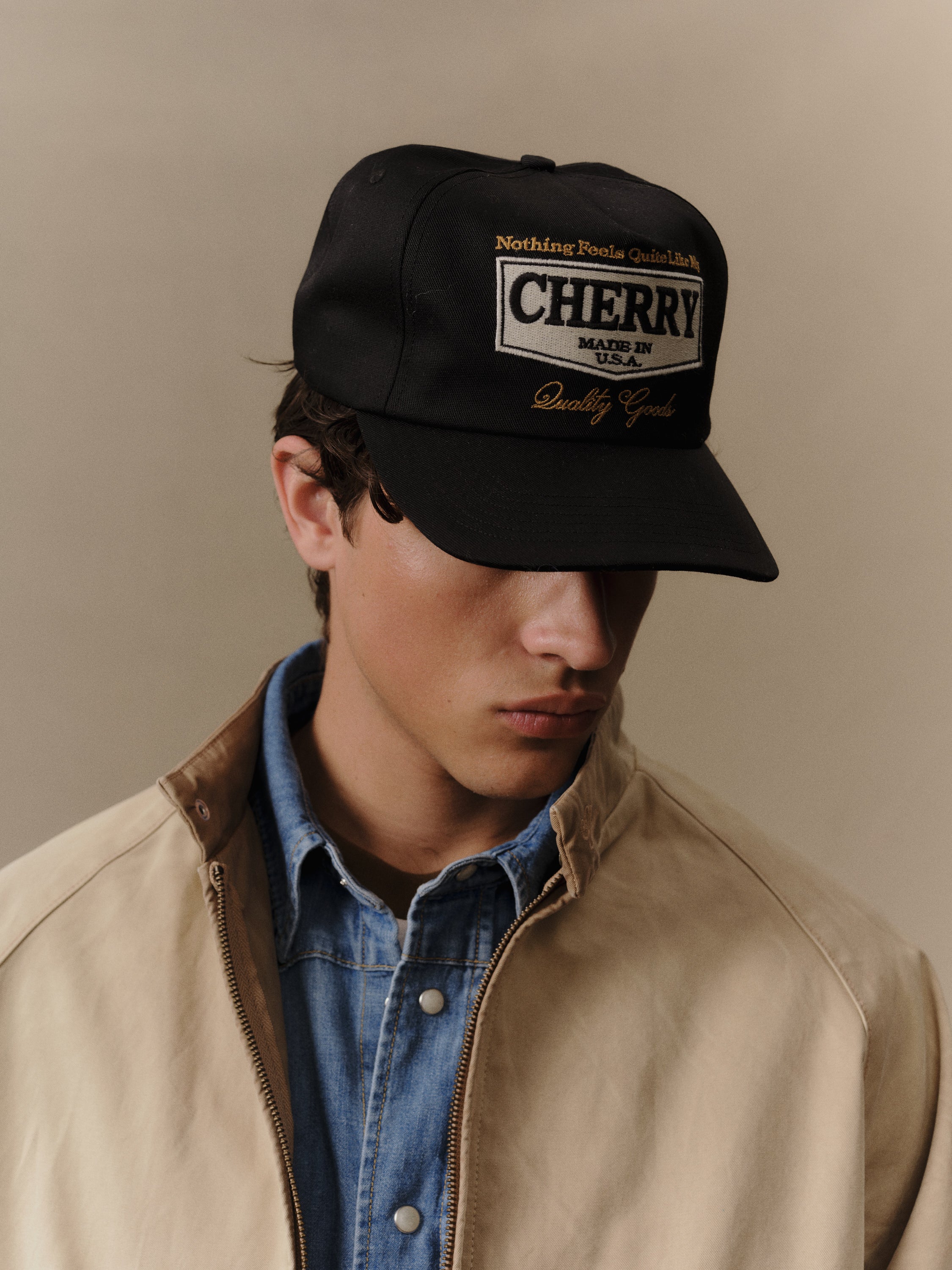 Chevron 5 Panel Hat (Black)