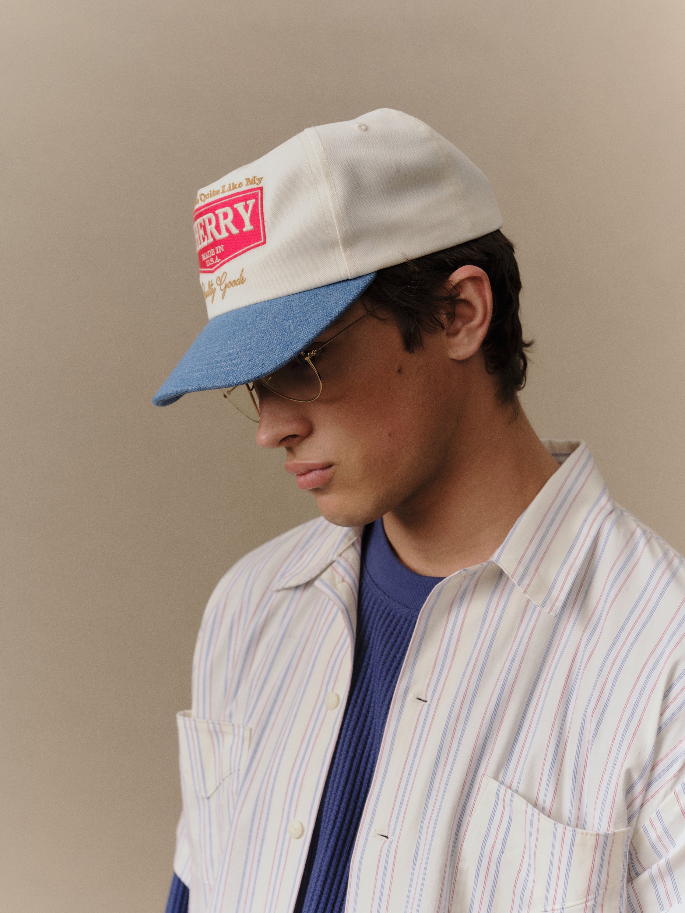 Chevron 5 Panel Hat (Denim)