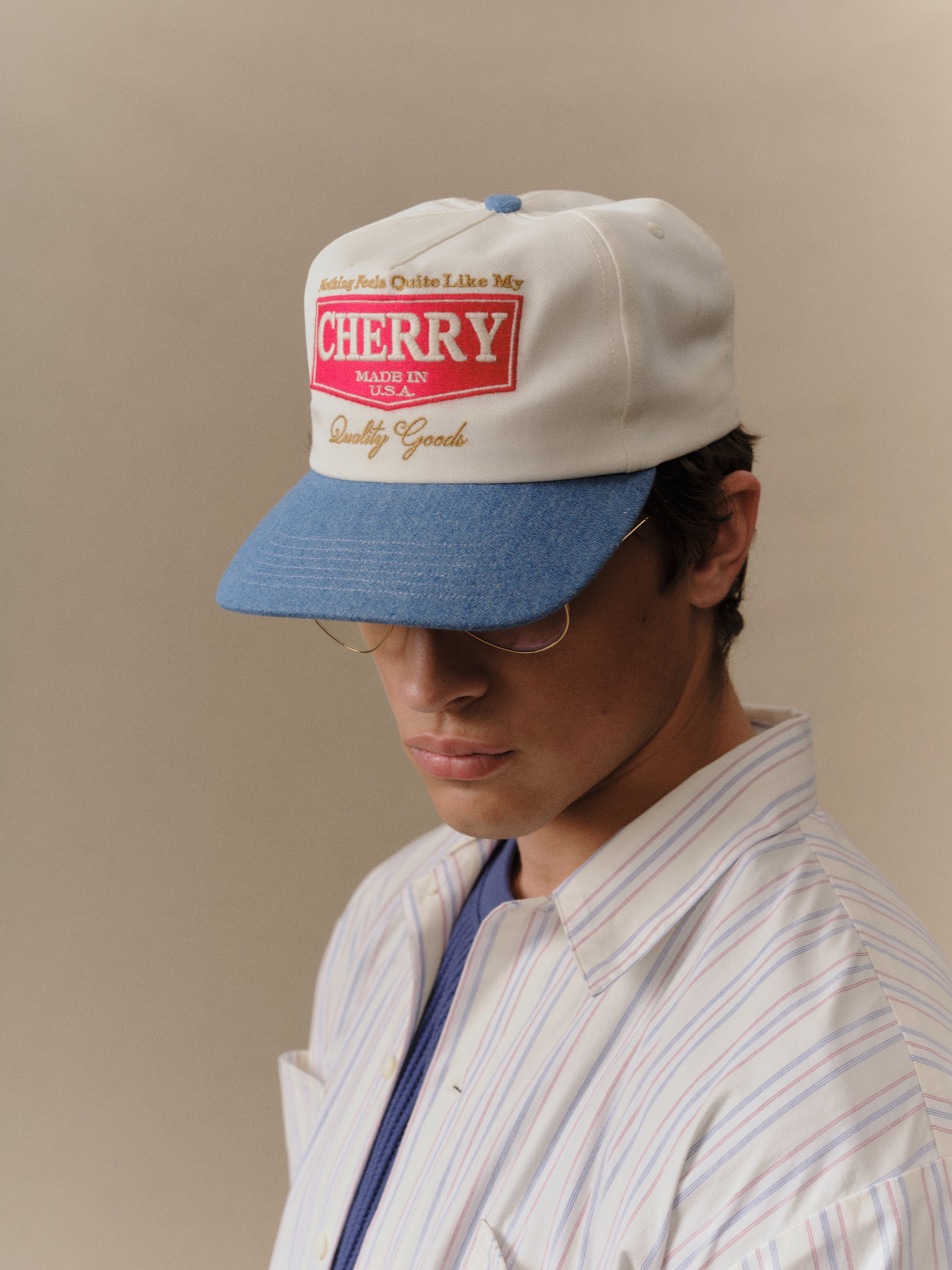 Chevron 5 Panel Hat (Denim)