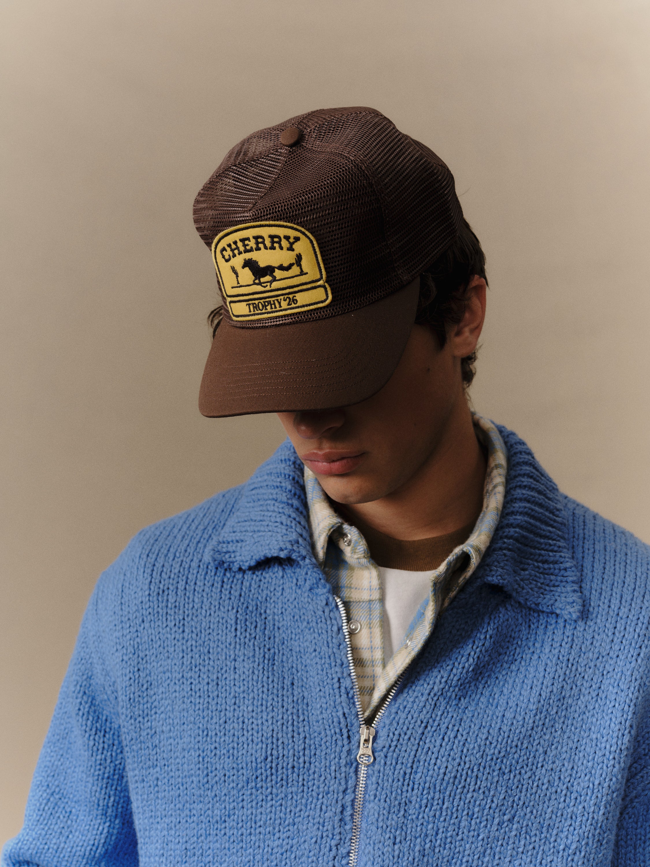 Mesh 5 Panel Trucker (Brown)