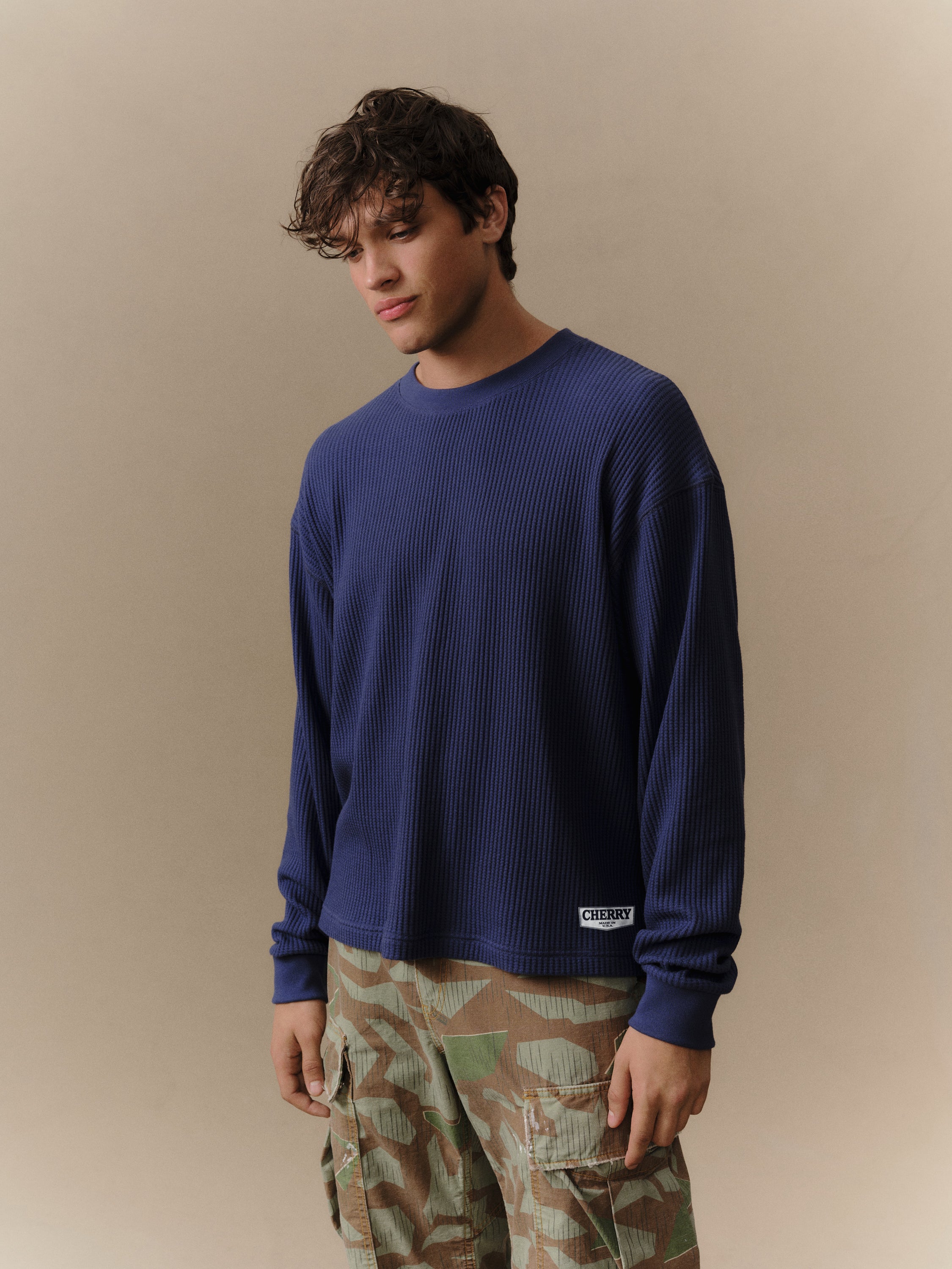 Chevron Logo Longsleeve Thermal (Navy)