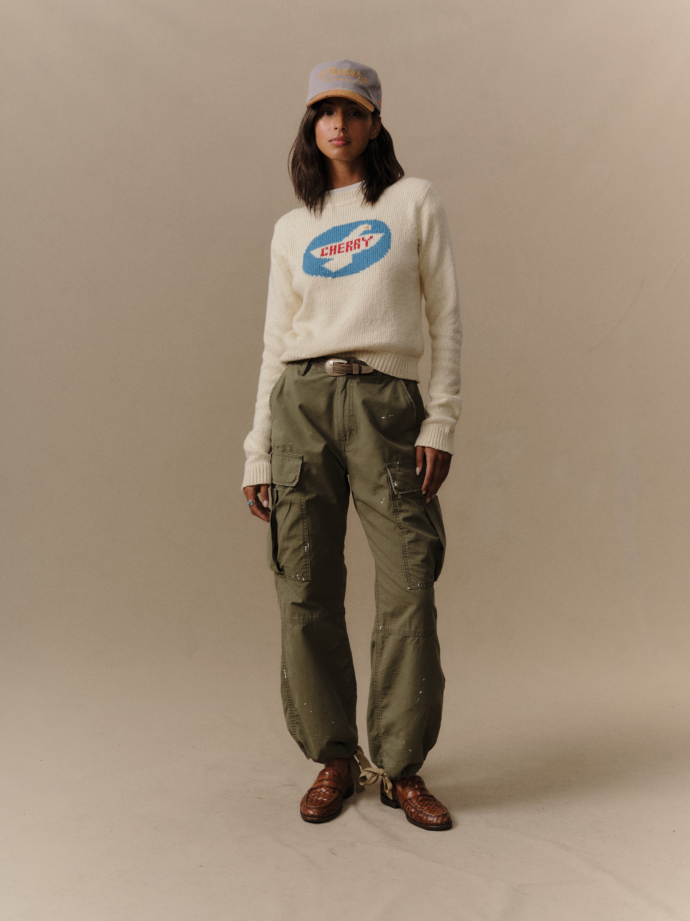 Women's Knit Wings Crew (Cream)