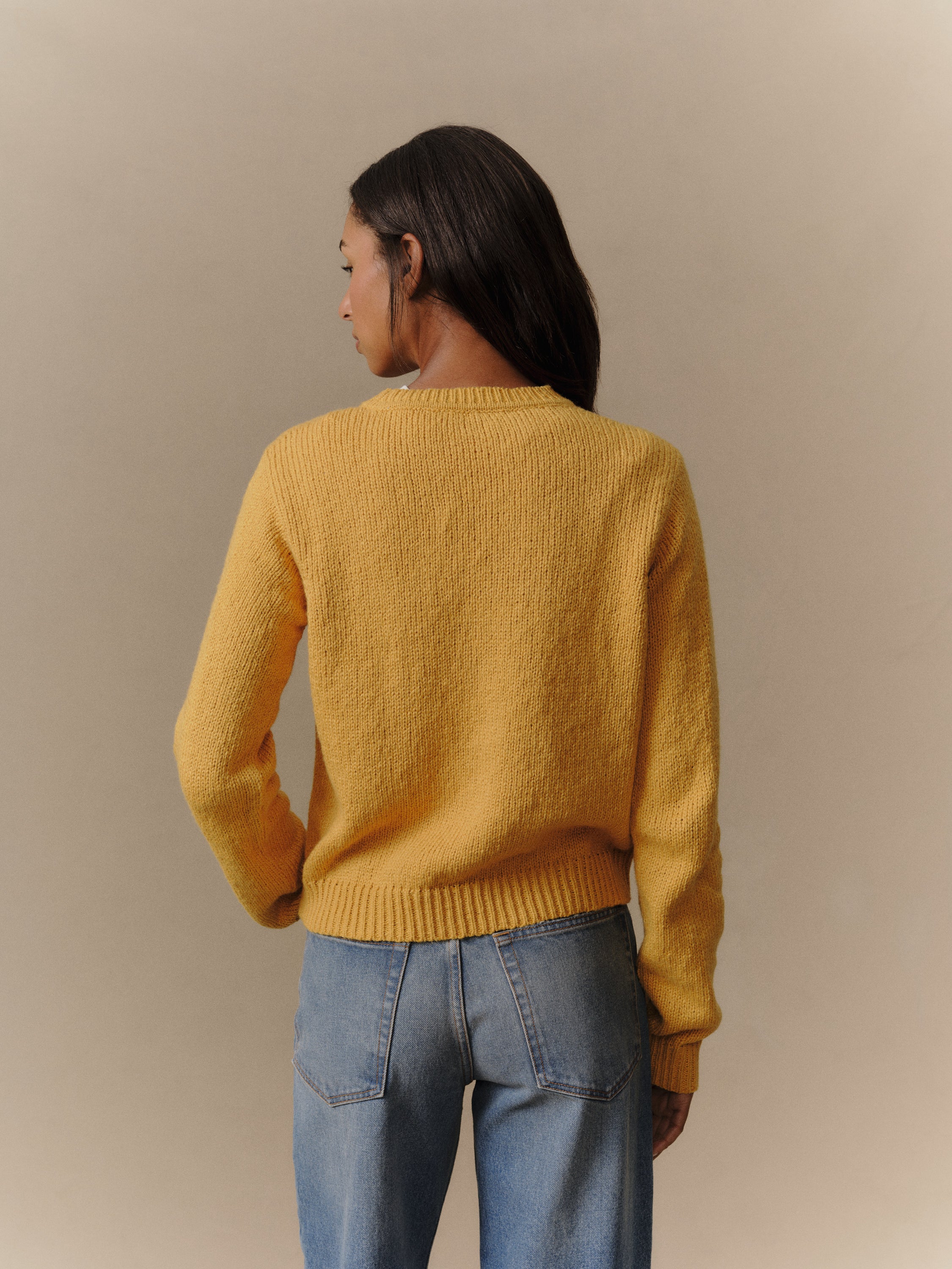 Women's Knit Wings Crew (Sun Yellow)