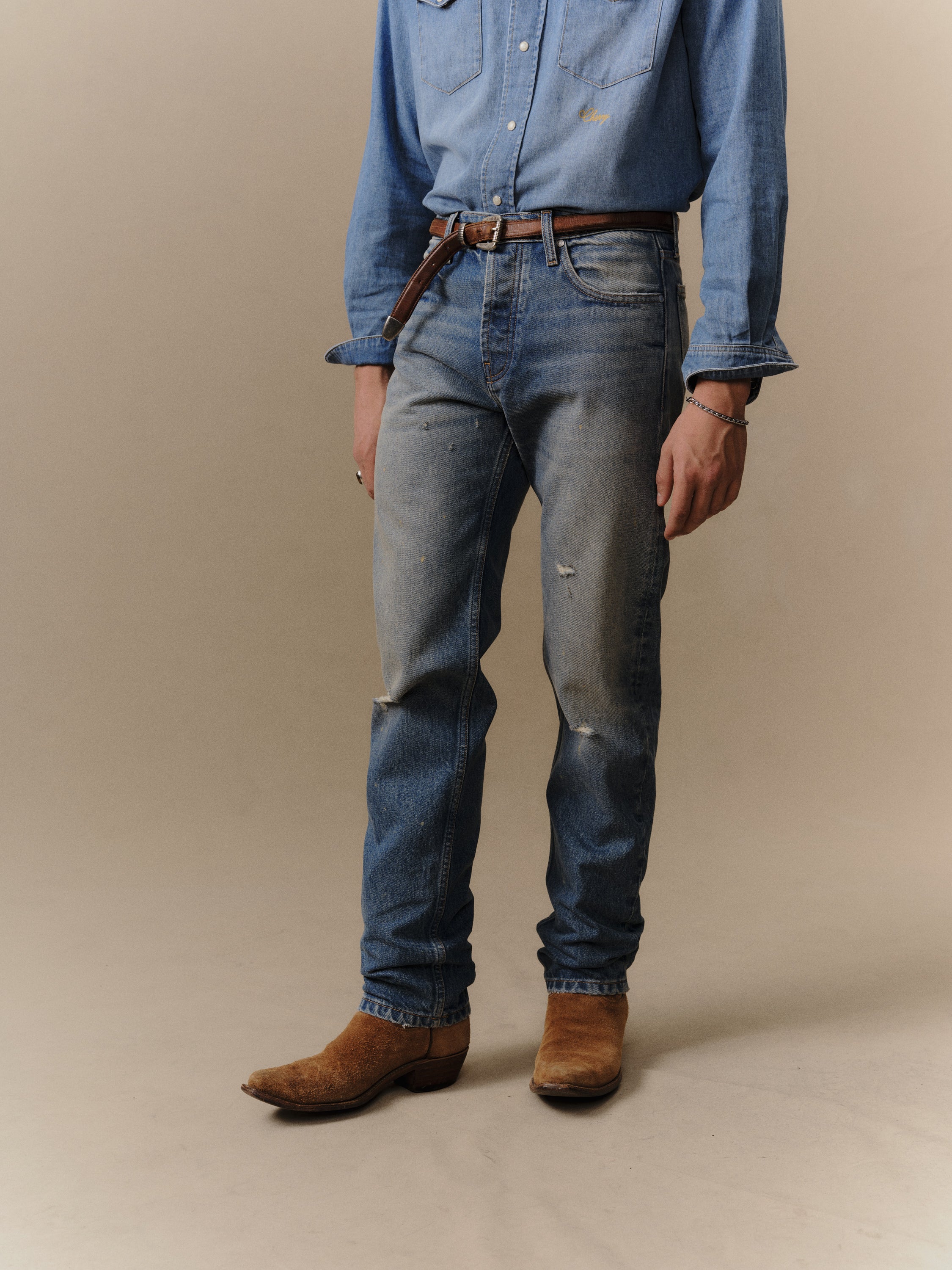 Straight 5 Pocket Jeans (Painters Wash)