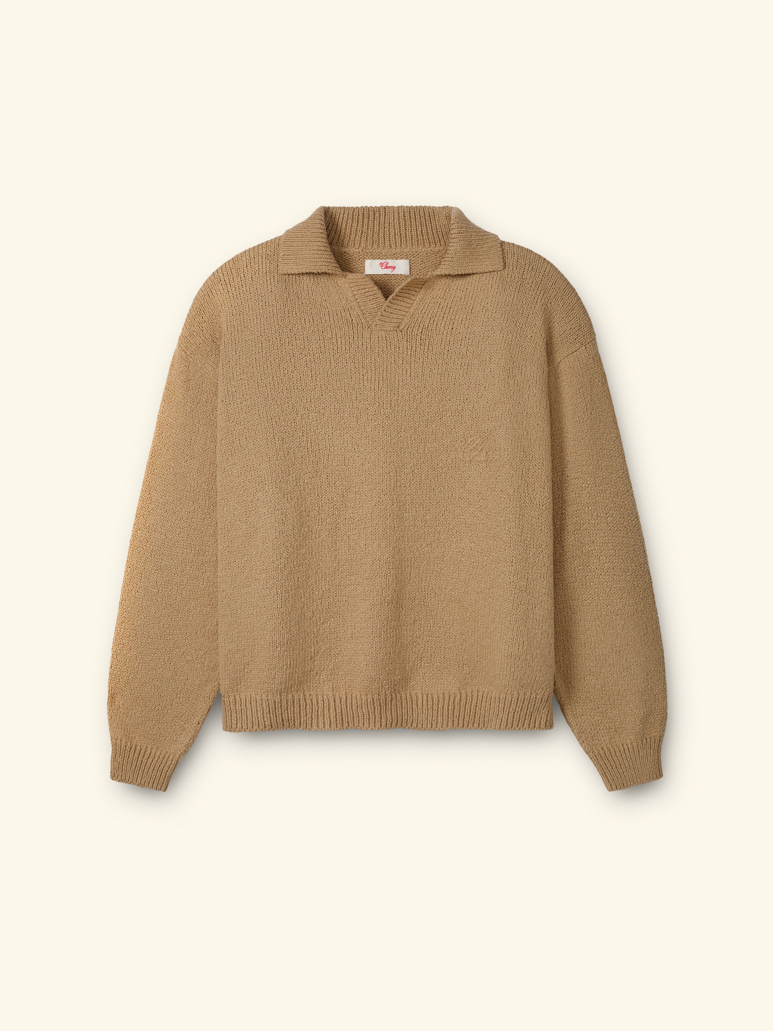 5 Star Henley Knit Crew (Desert Tan)