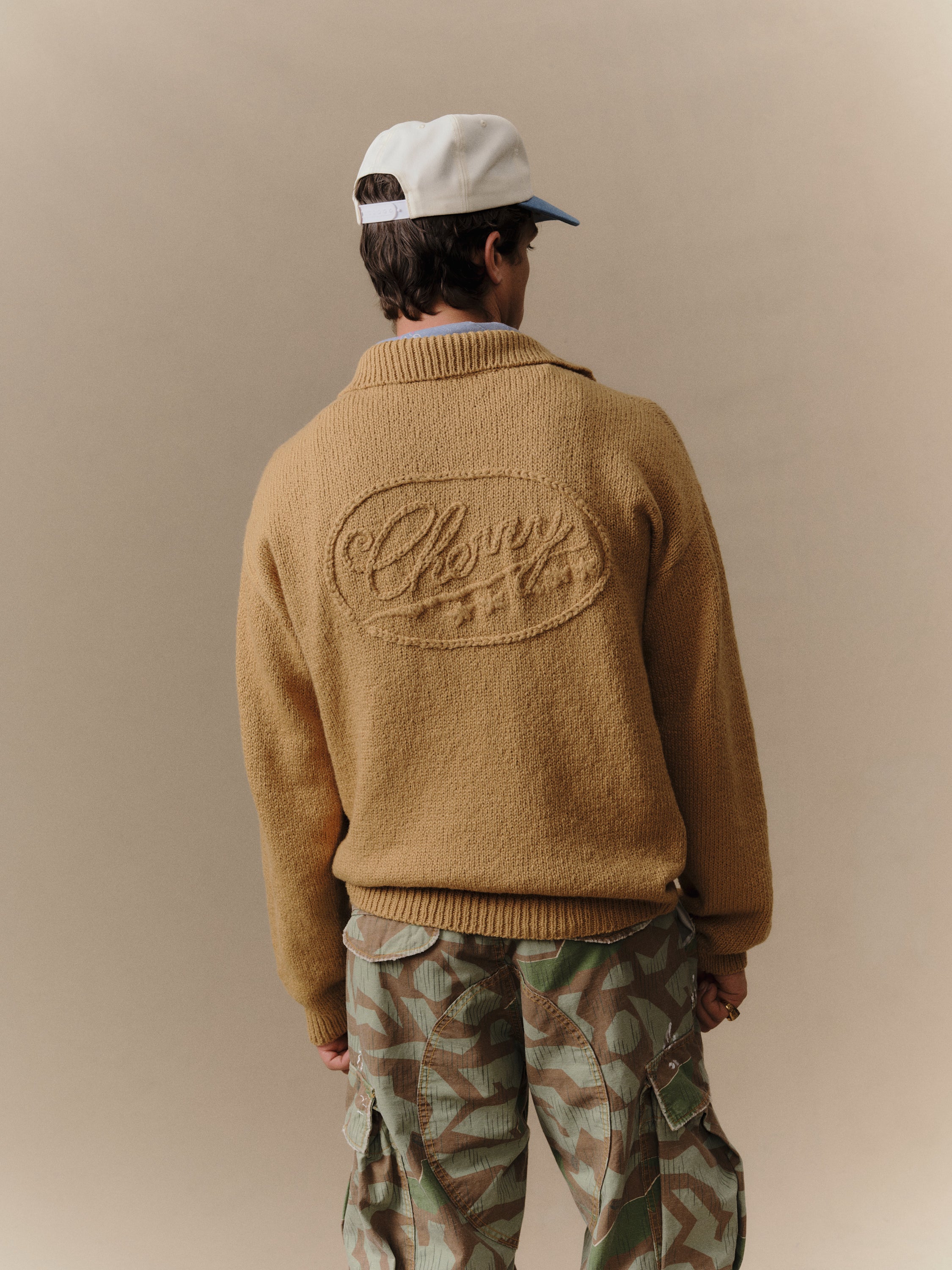 5 Star Henley Knit Crew (Desert Tan)
