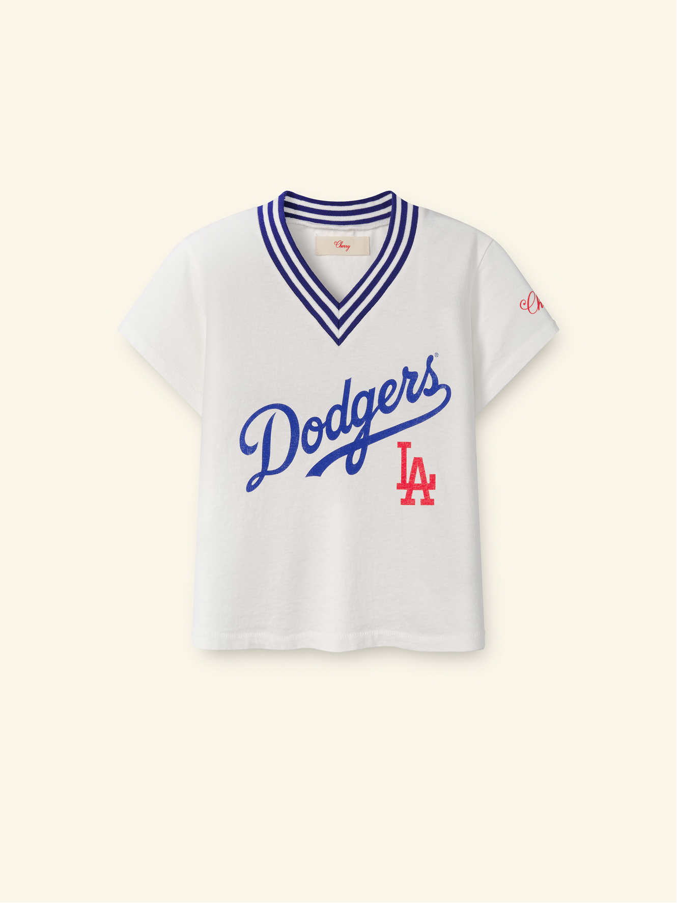 Mid Summer Classics Women’s V-Neck Tee (Vintage White)