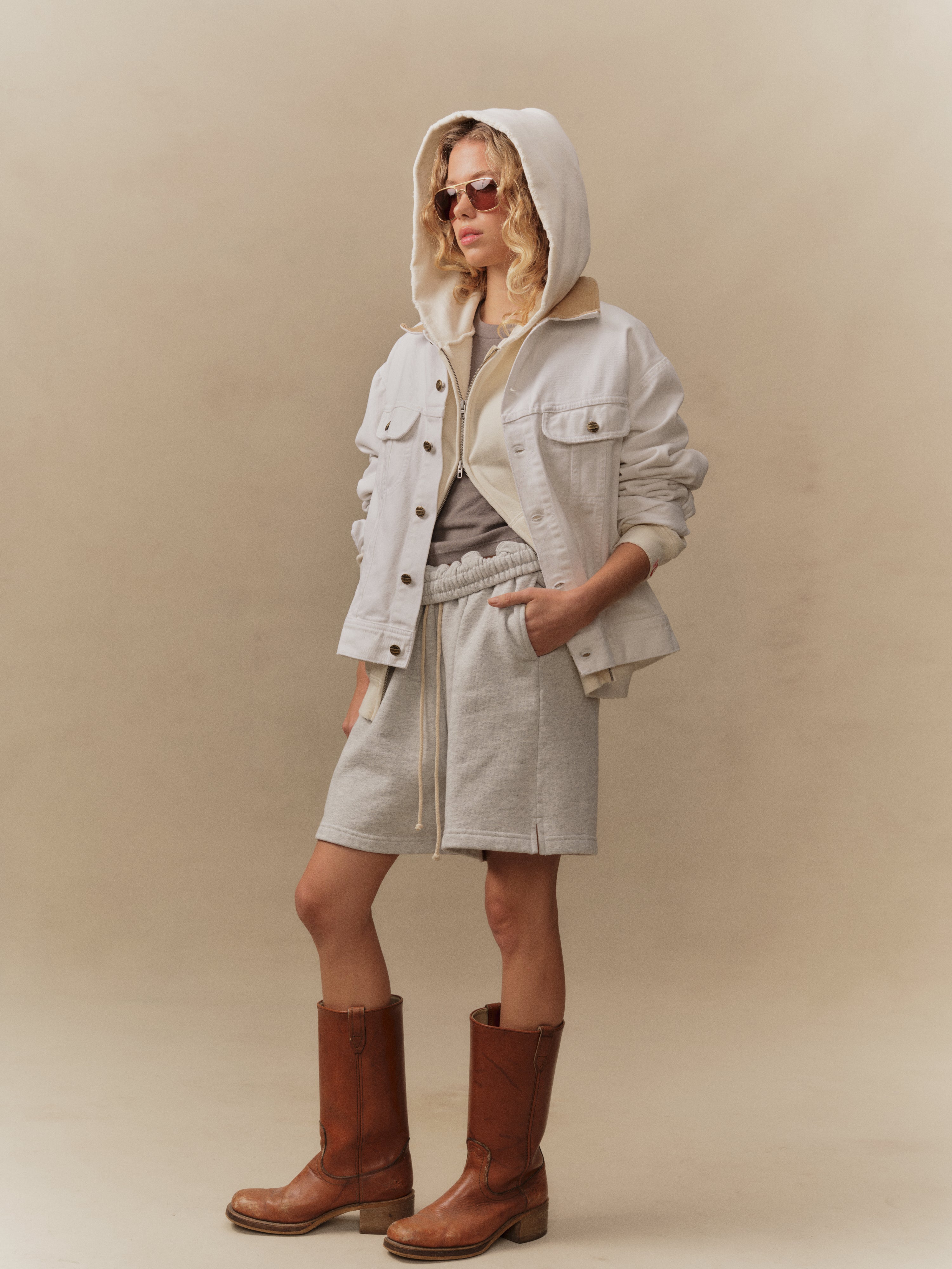 Denim Trucker Jacket (Vintage White)
