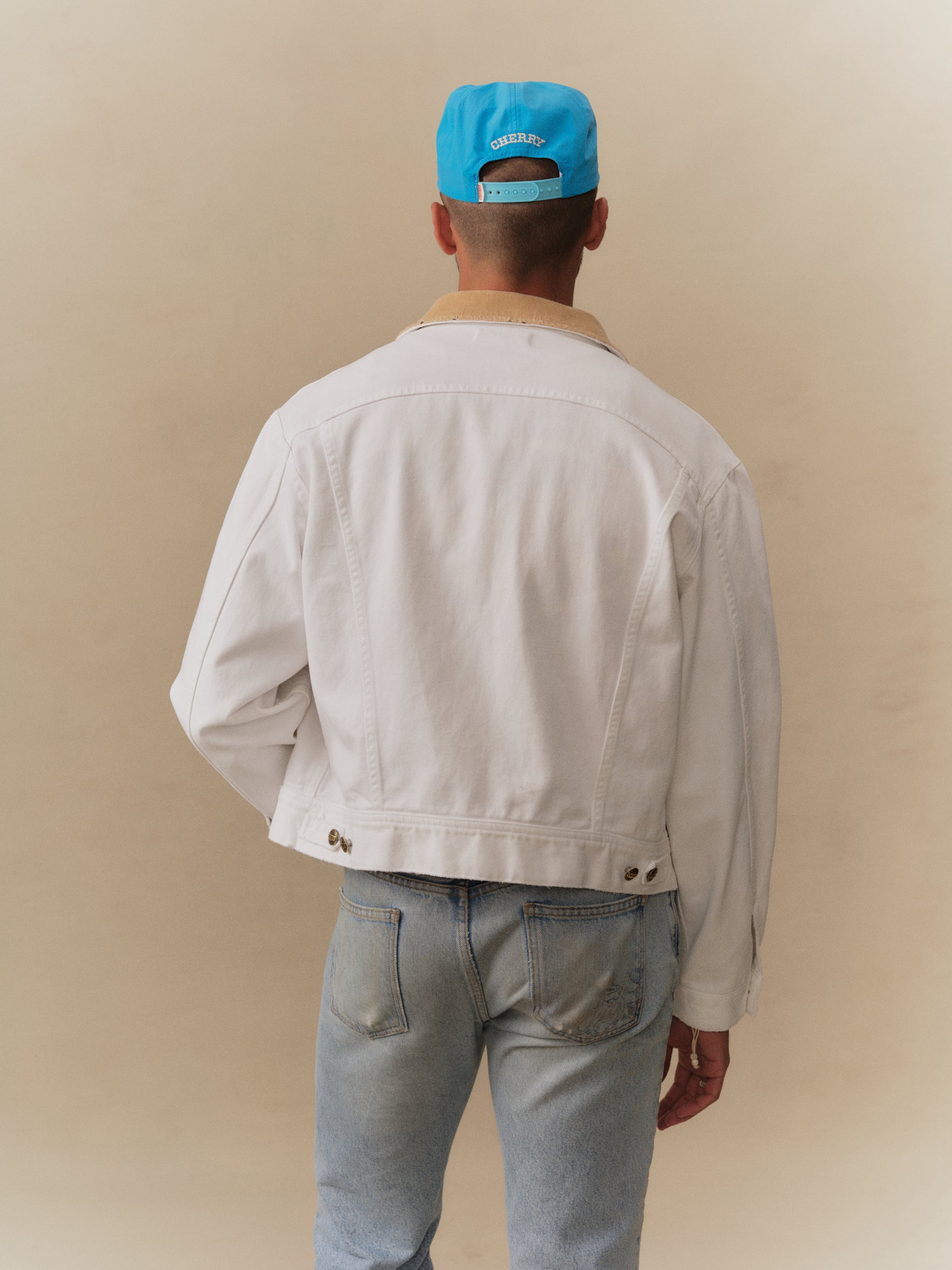 Denim Trucker Jacket (Vintage White) – CHERRY LA