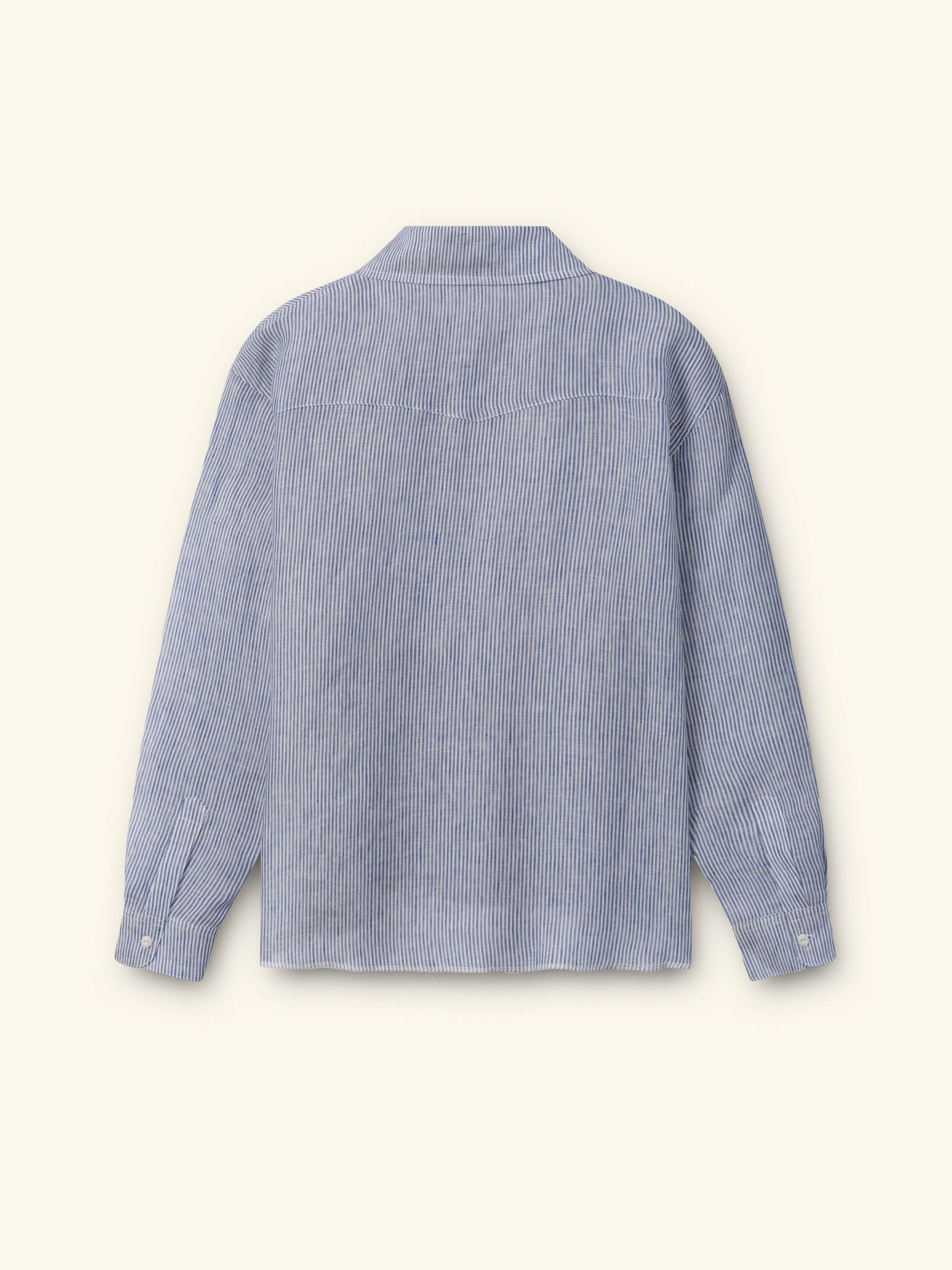Linen Western Shirt (Blue)